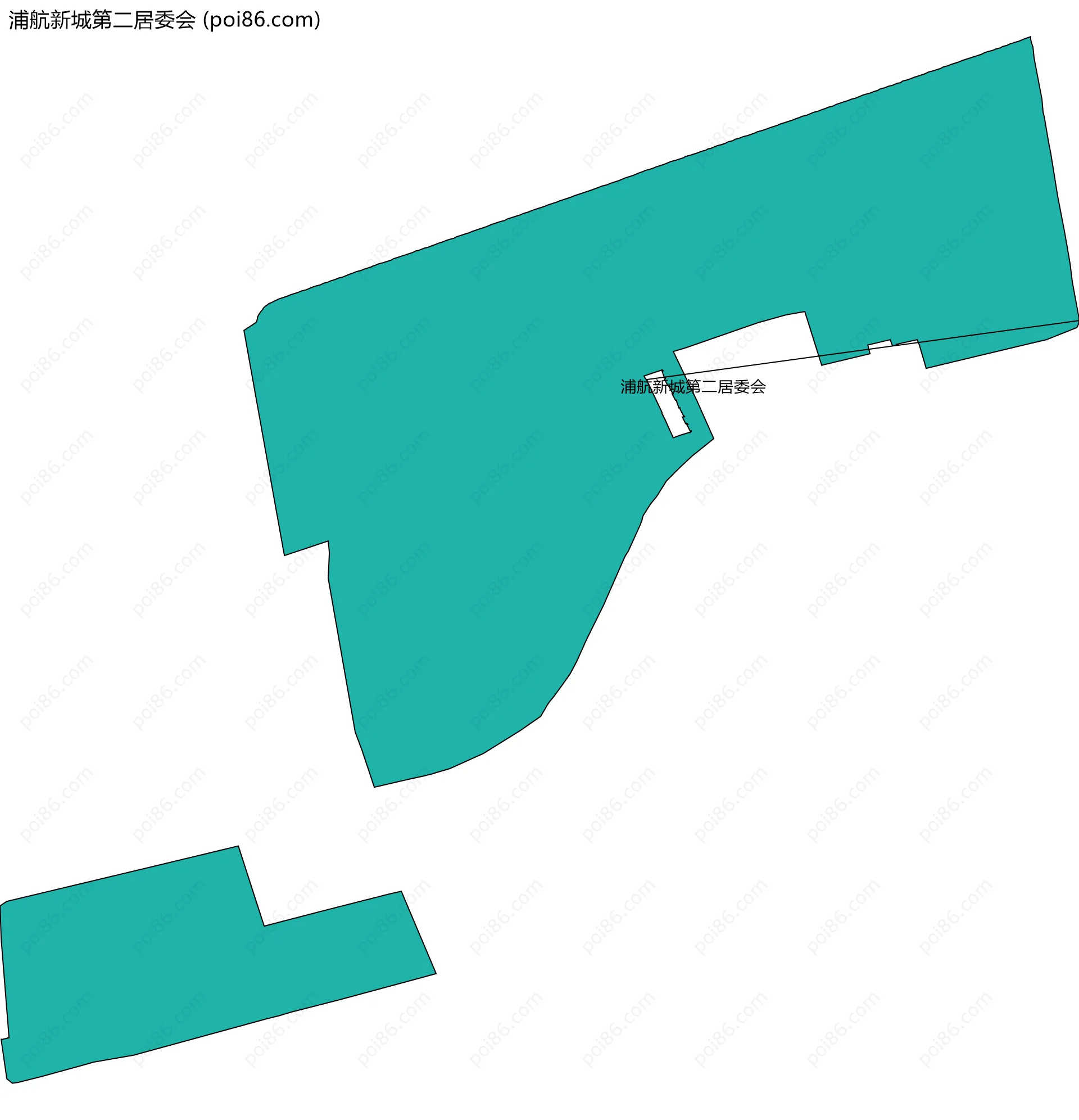 浦航新城第二居委会边界地图