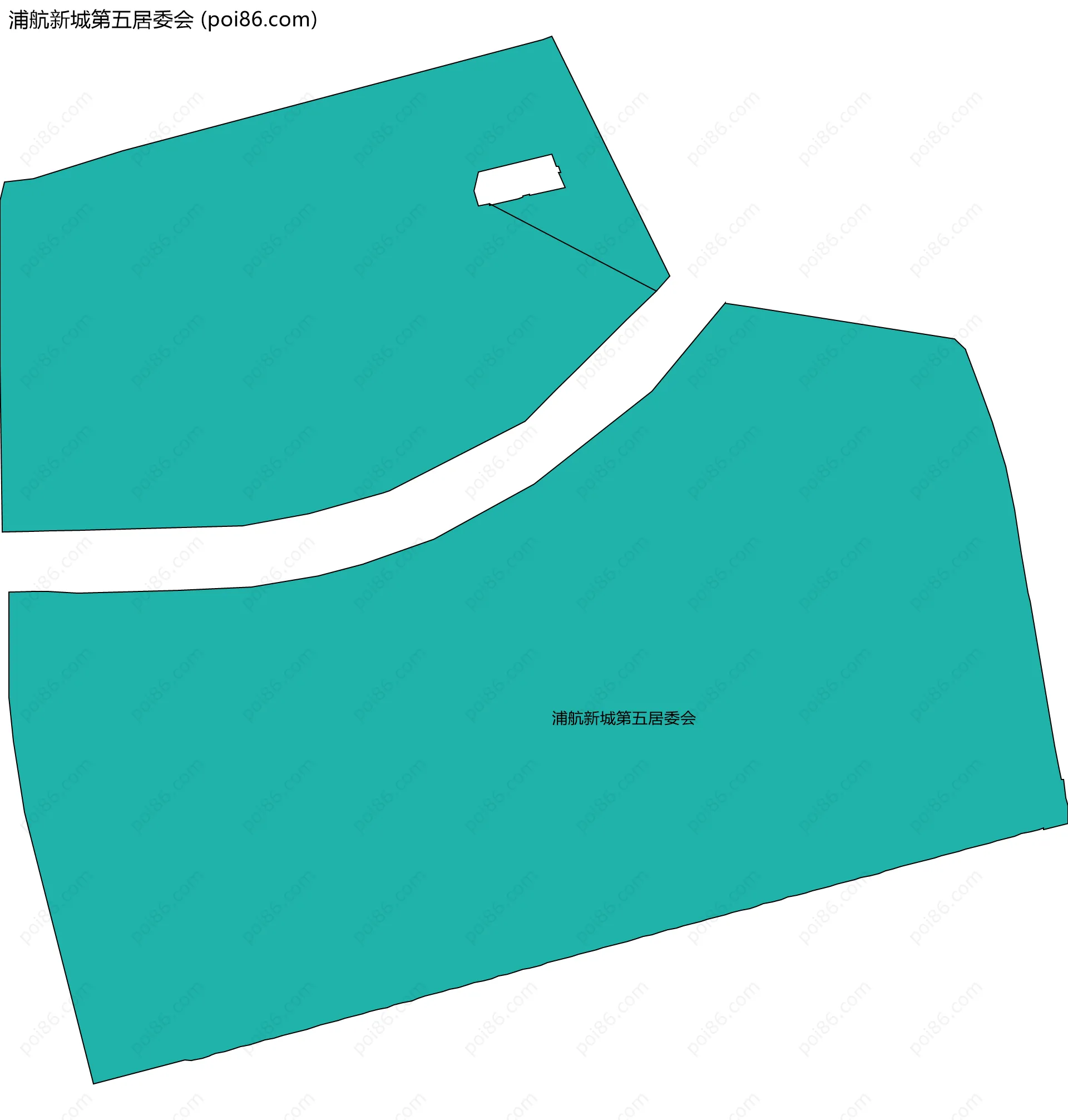 浦航新城第五居委会边界地图