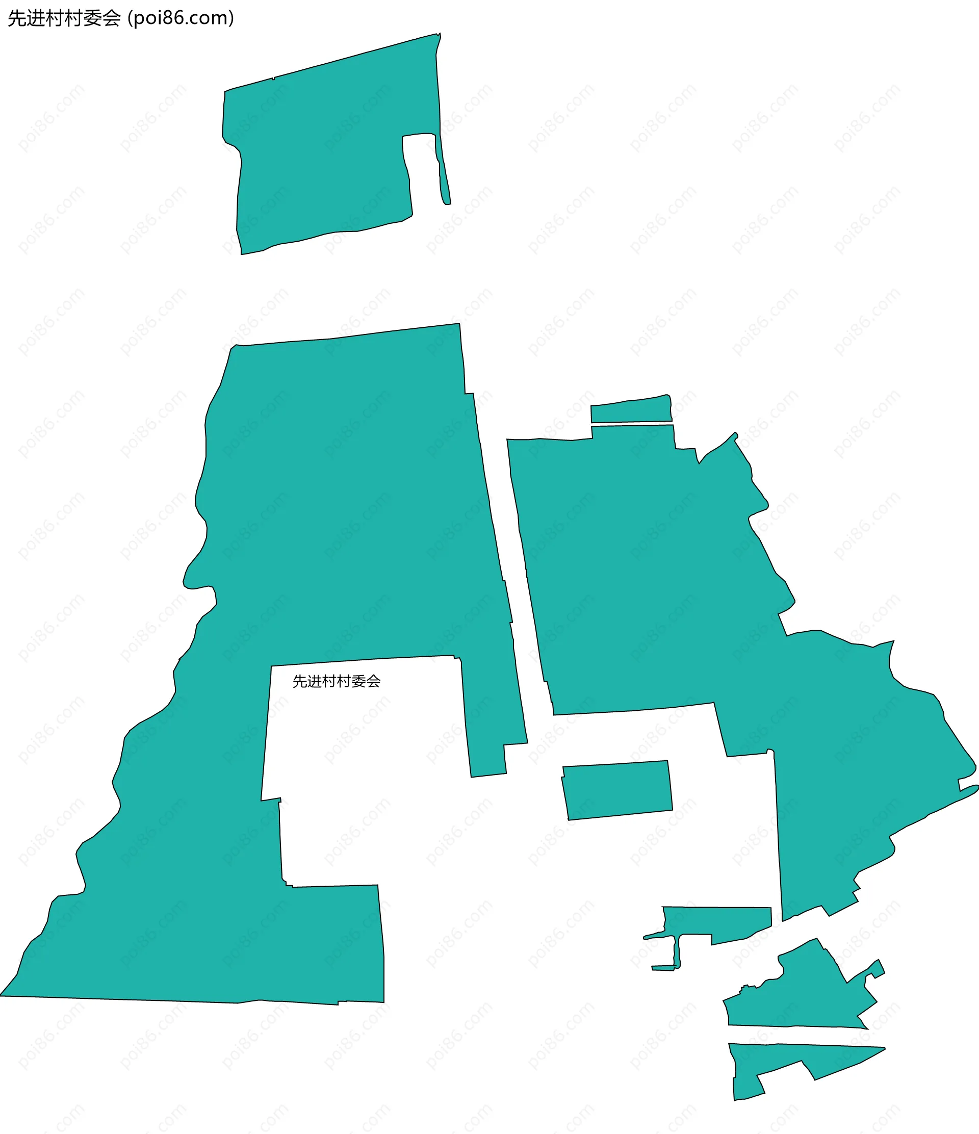 先进村村委会边界地图