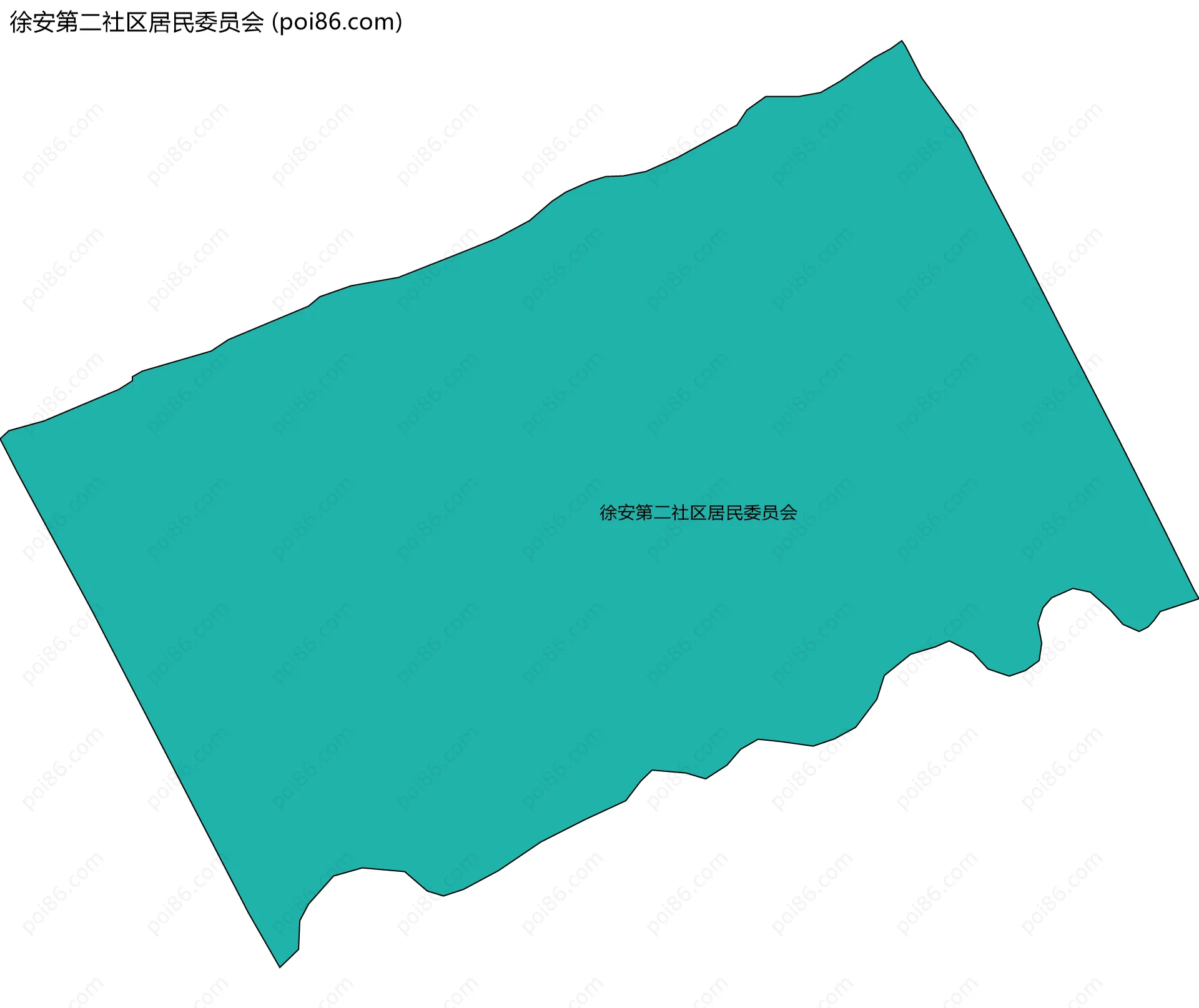徐安第二社区居民委员会边界地图