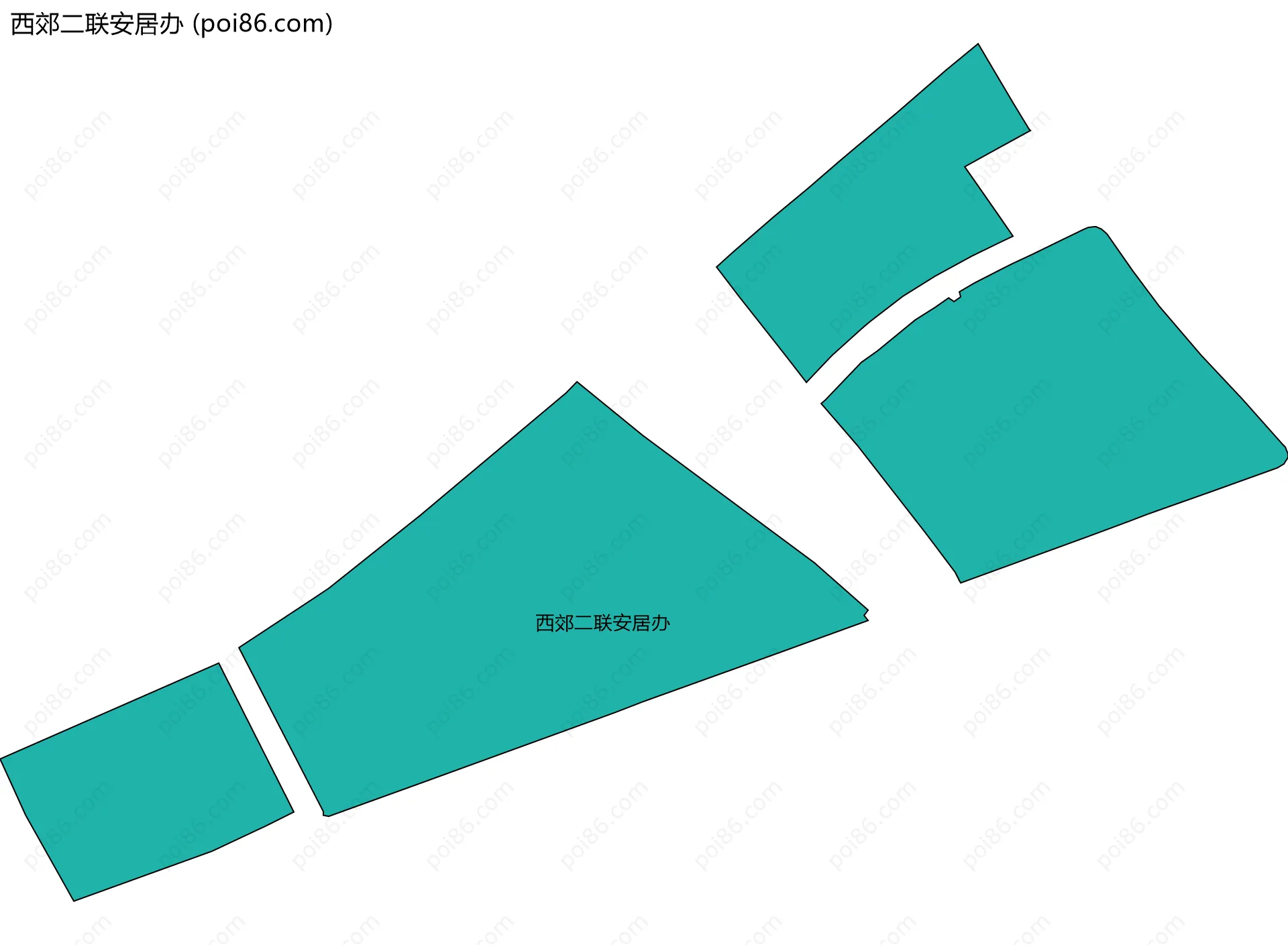西郊二联安居办边界地图