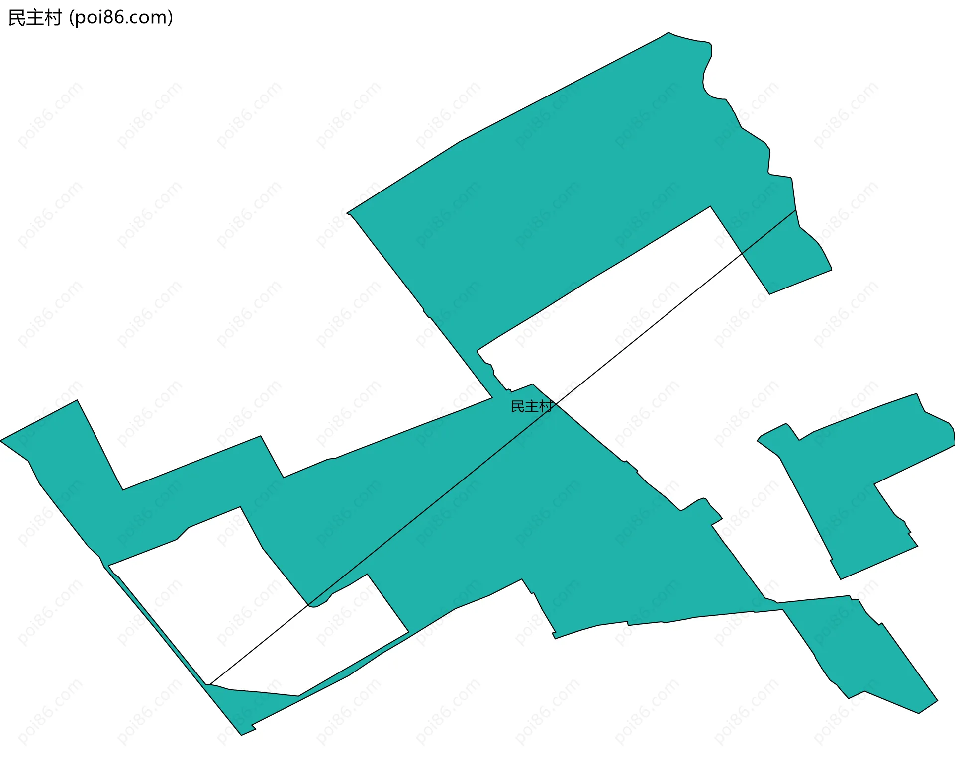 民主村边界地图