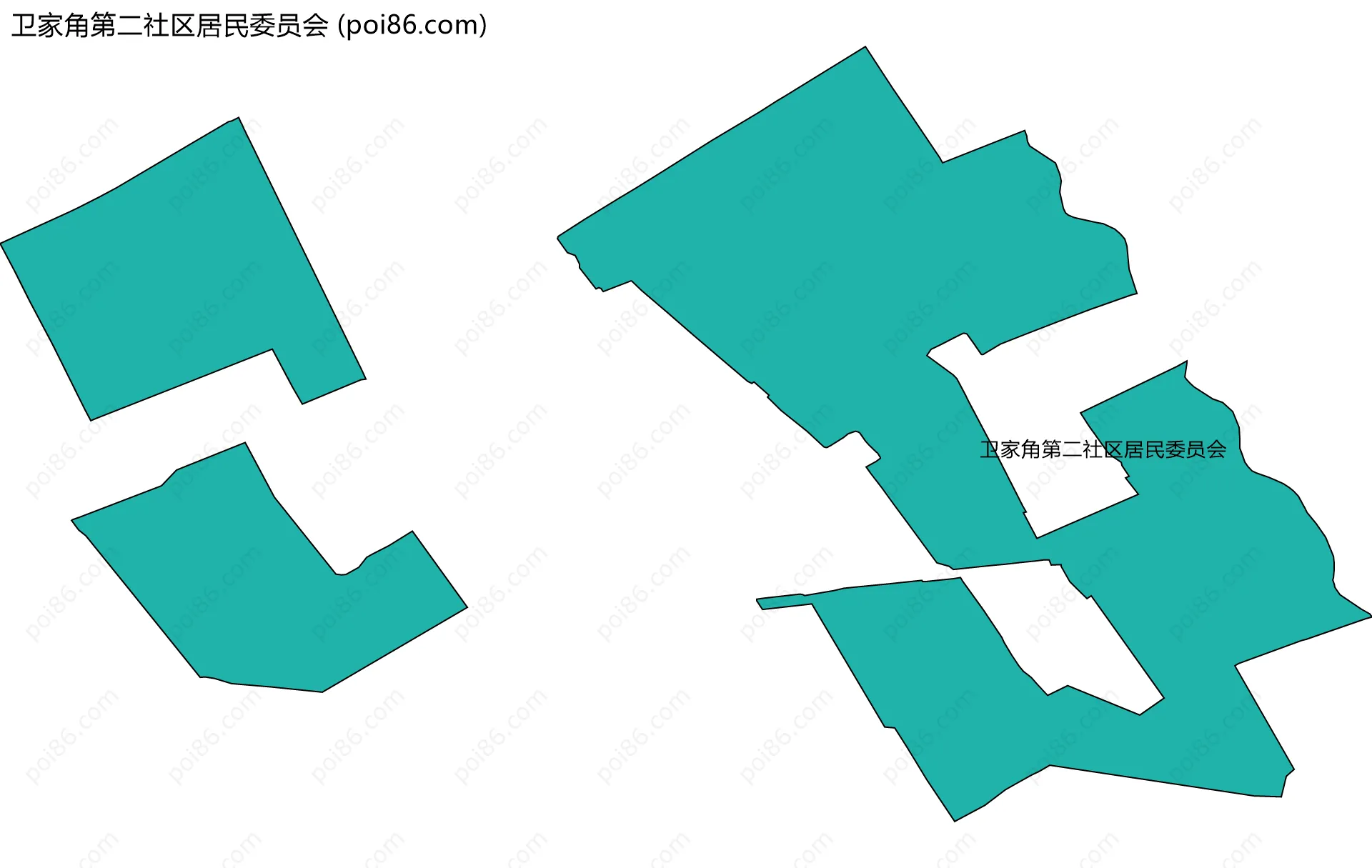 卫家角第二社区居民委员会边界地图
