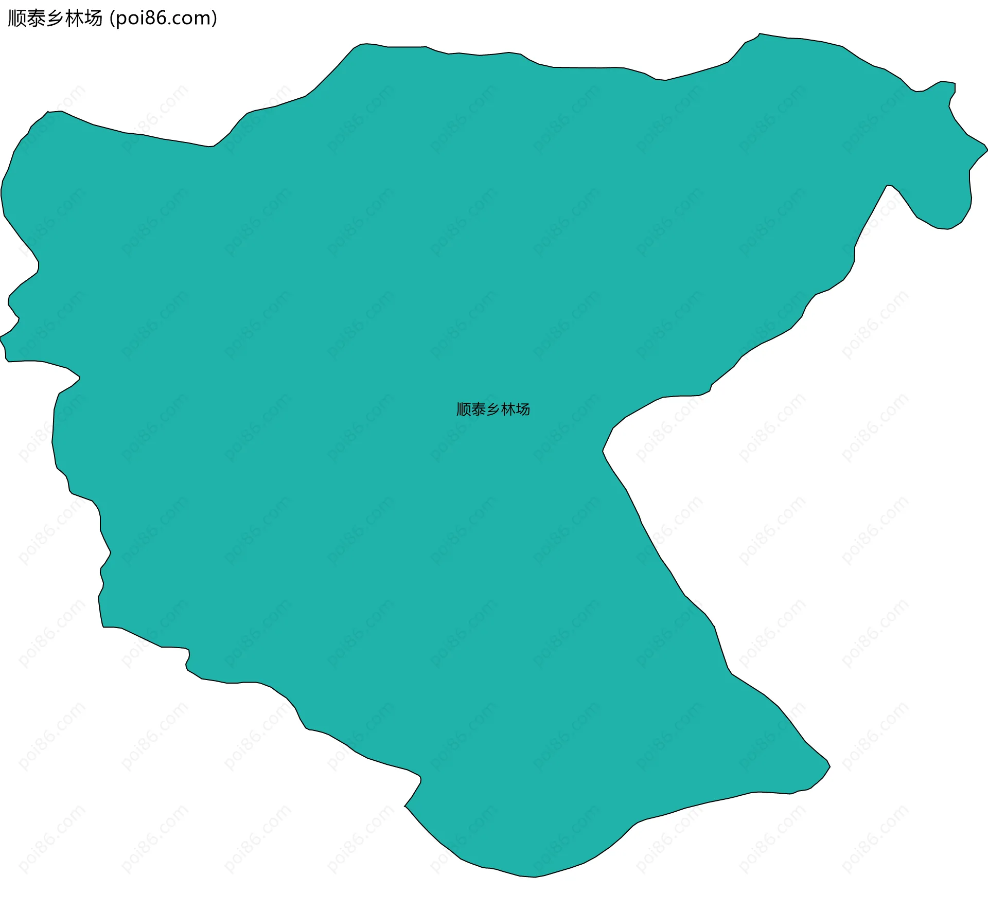 顺泰乡林场边界地图(五级行政区划)