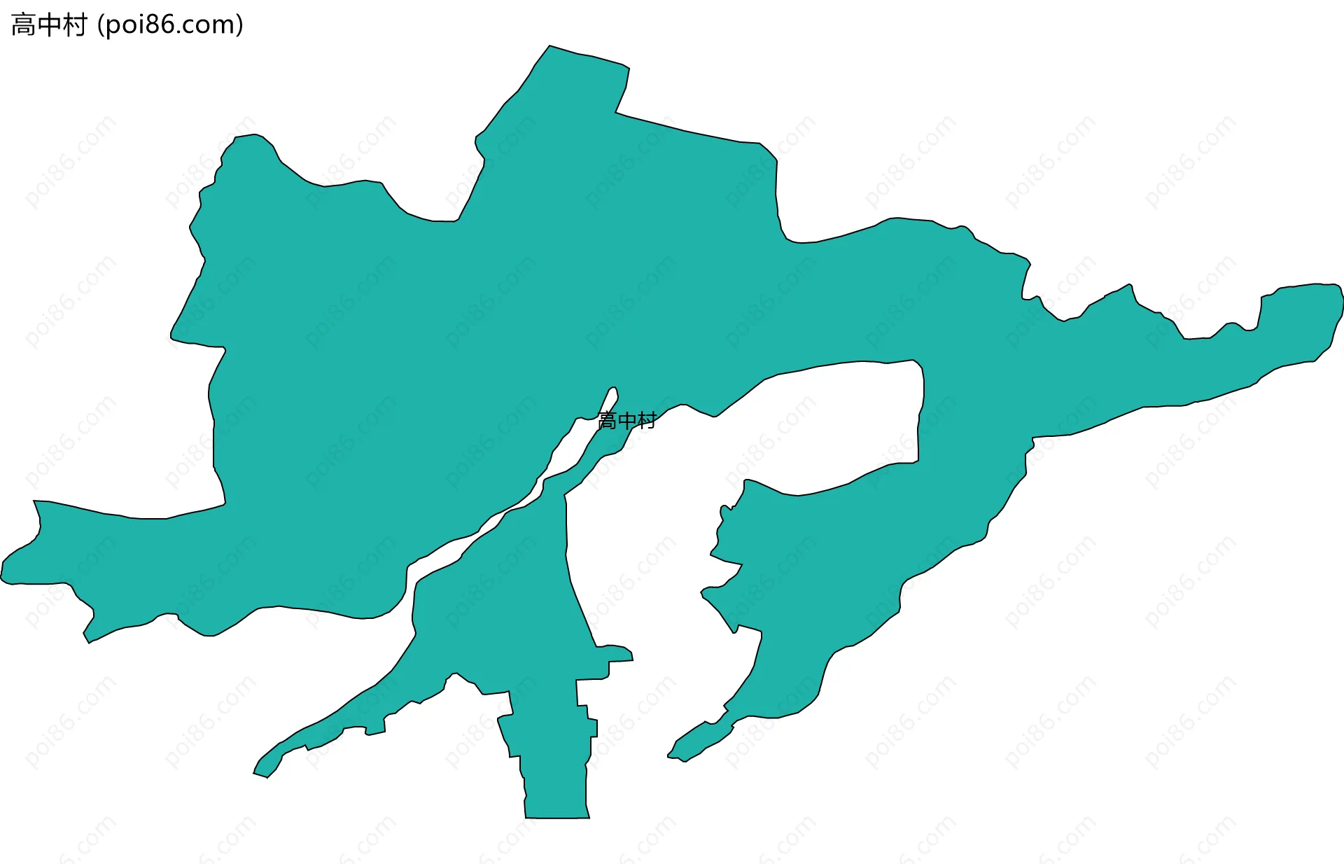 高中村边界地图