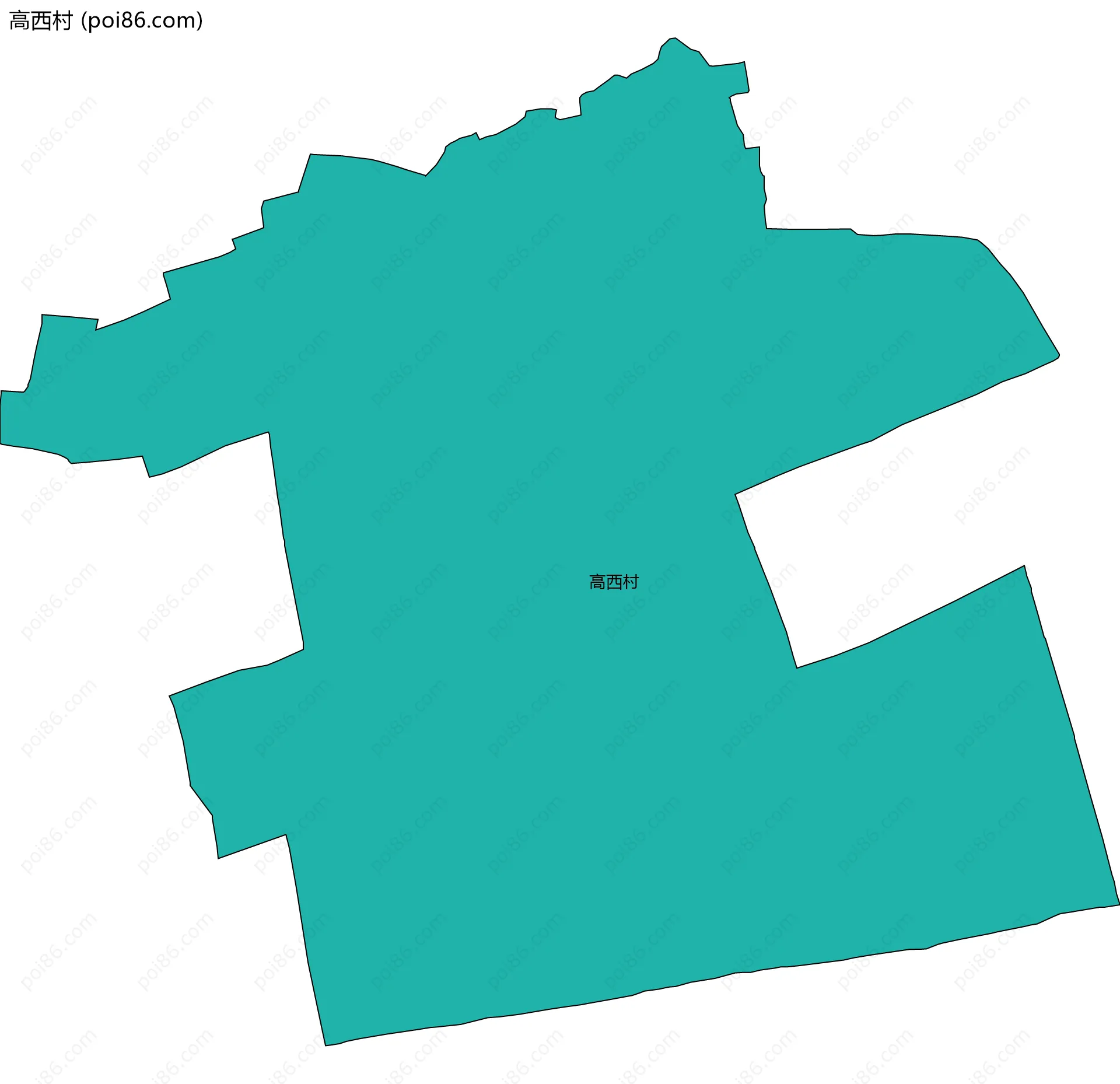 高西村边界地图