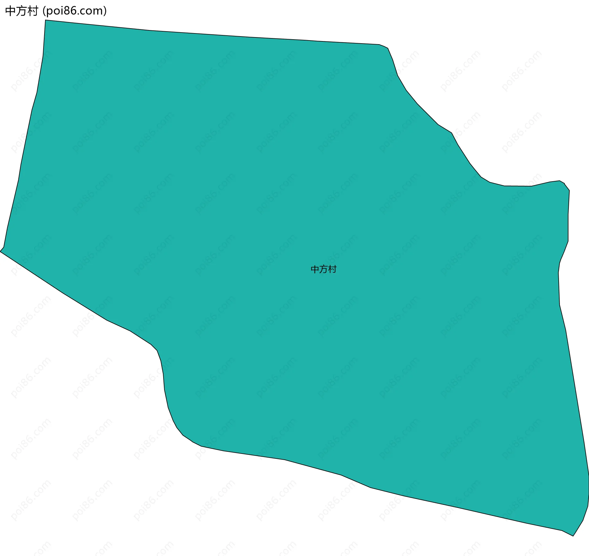 中方村边界地图