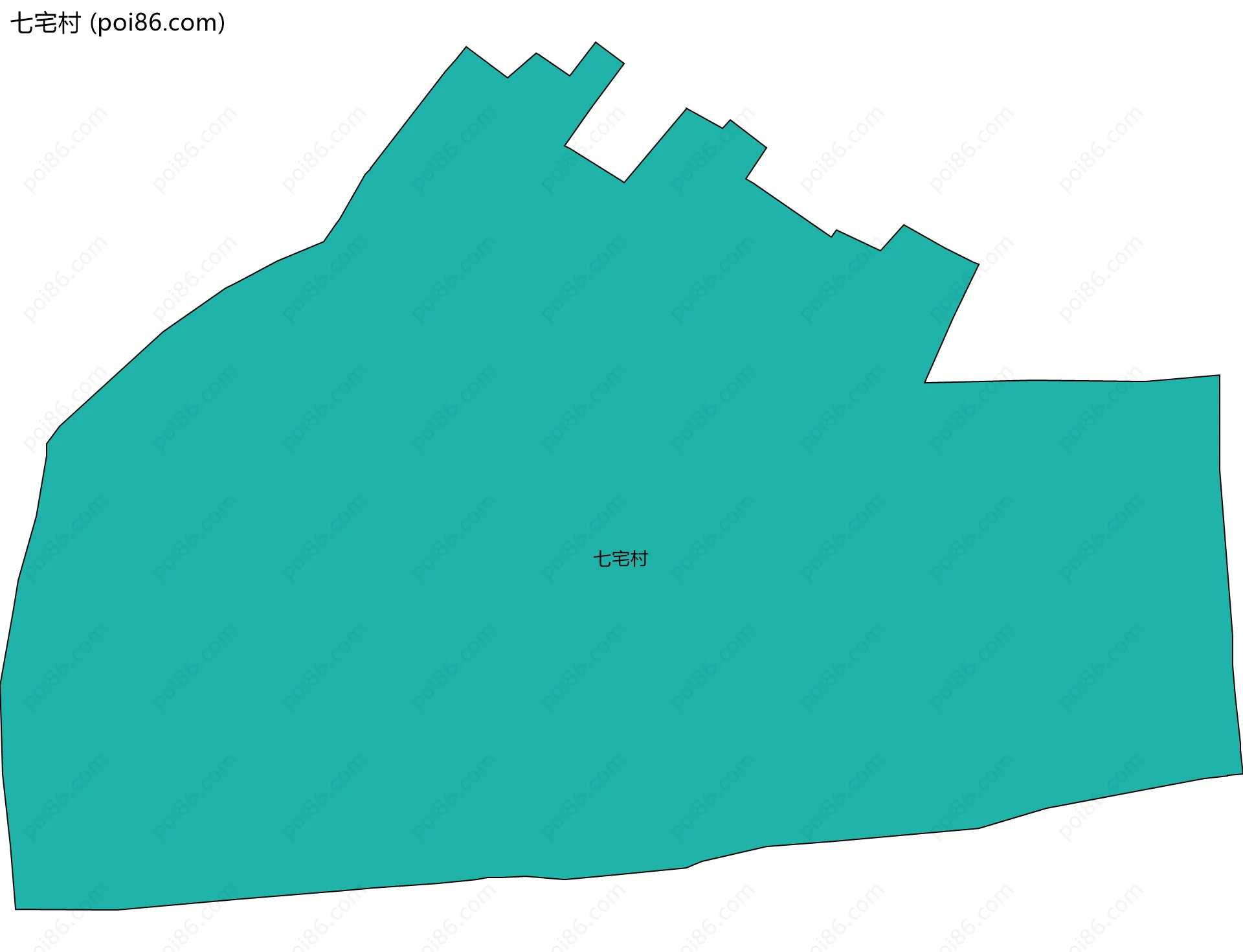 七宅村边界地图