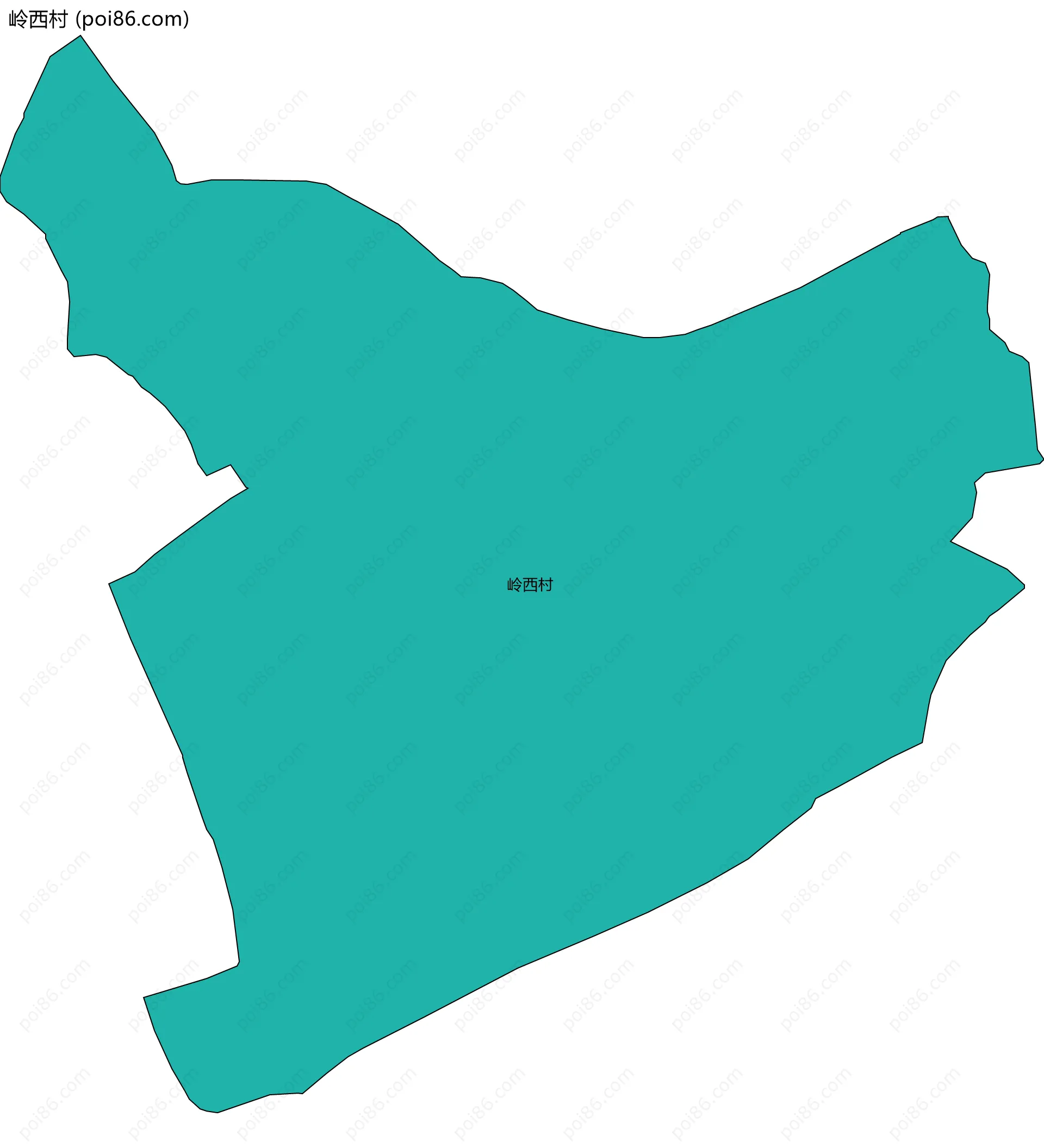 岭西村边界地图