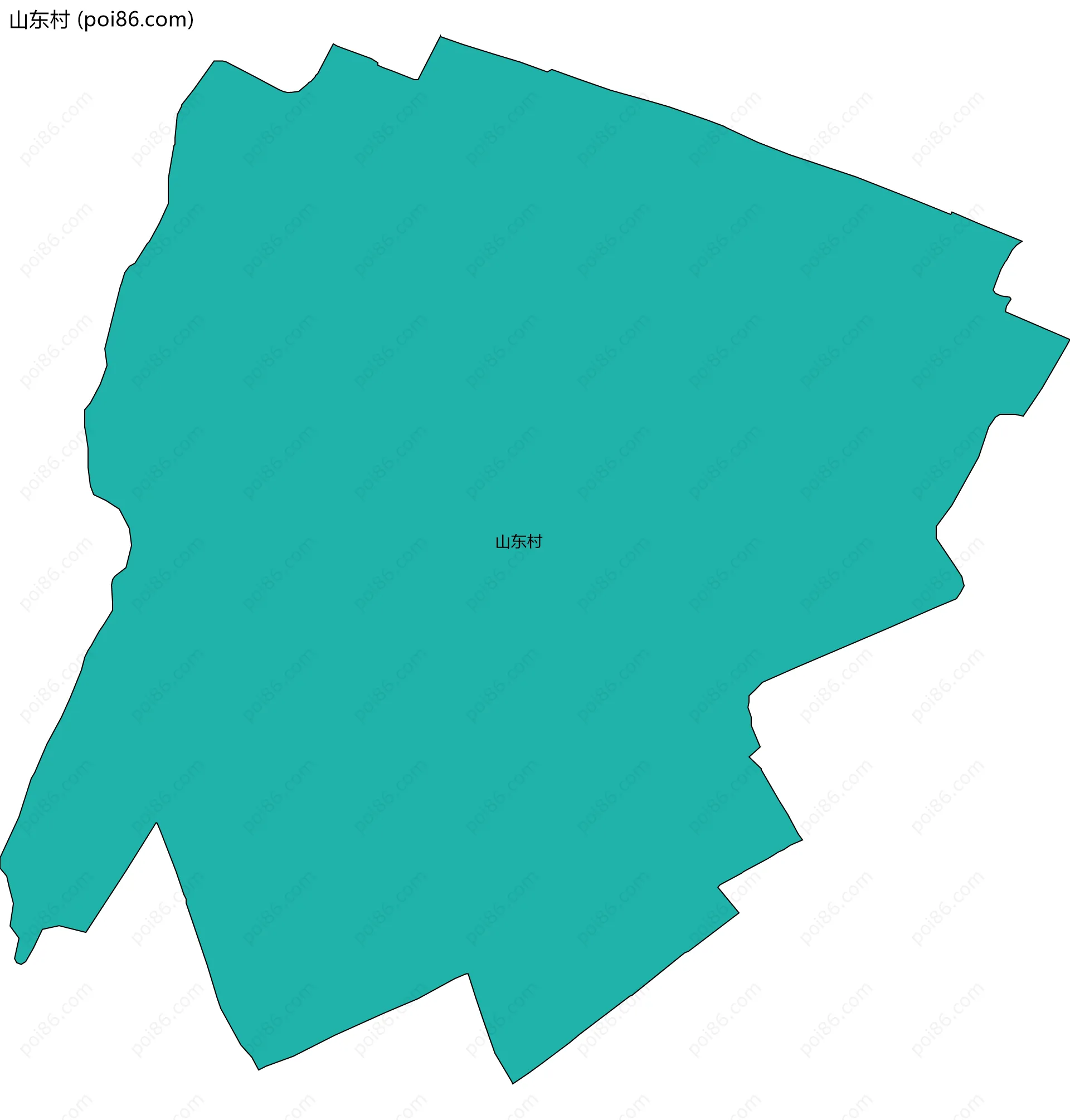 山东村边界地图
