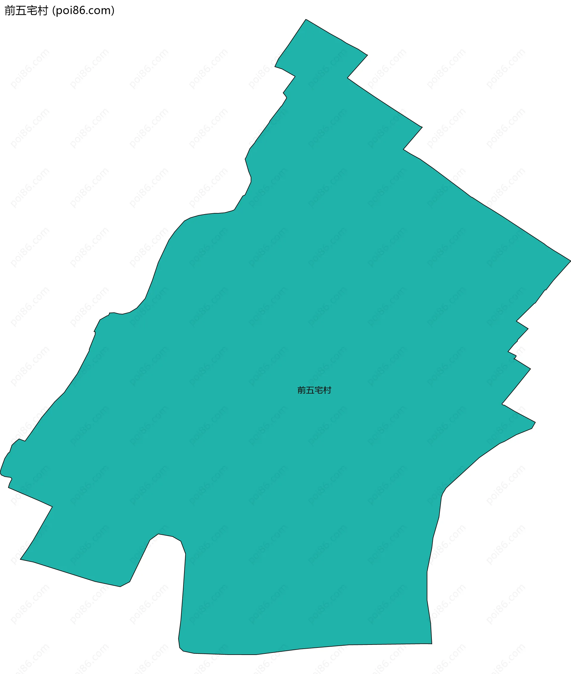 前五宅村边界地图