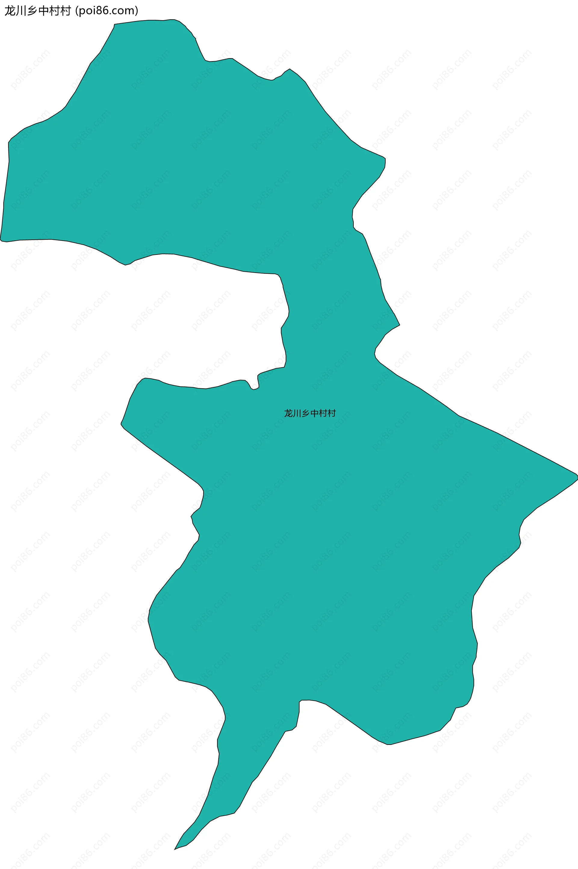 龙川乡中村村边界地图