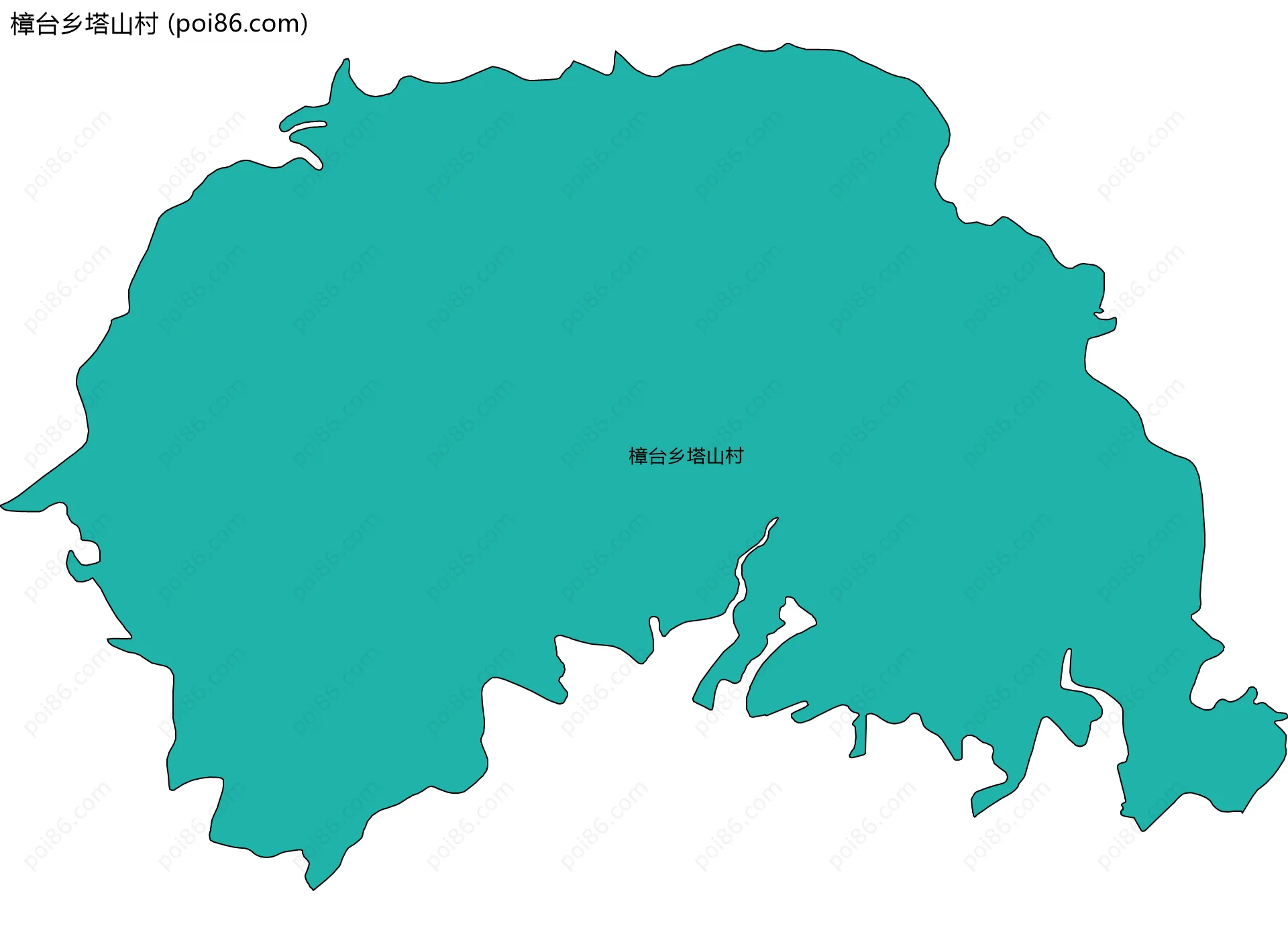 樟台乡塔山村边界地图