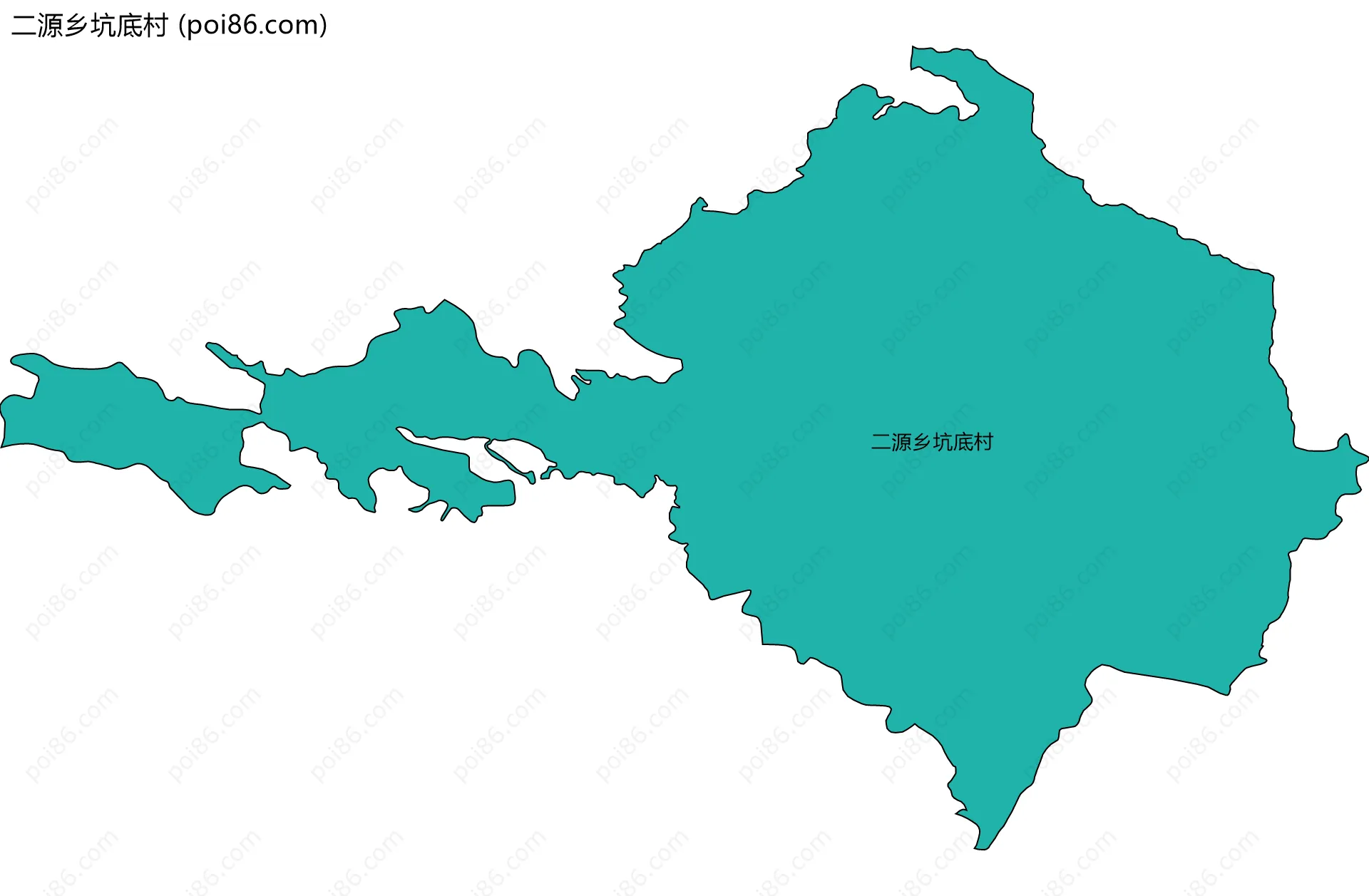 二源乡坑底村边界地图