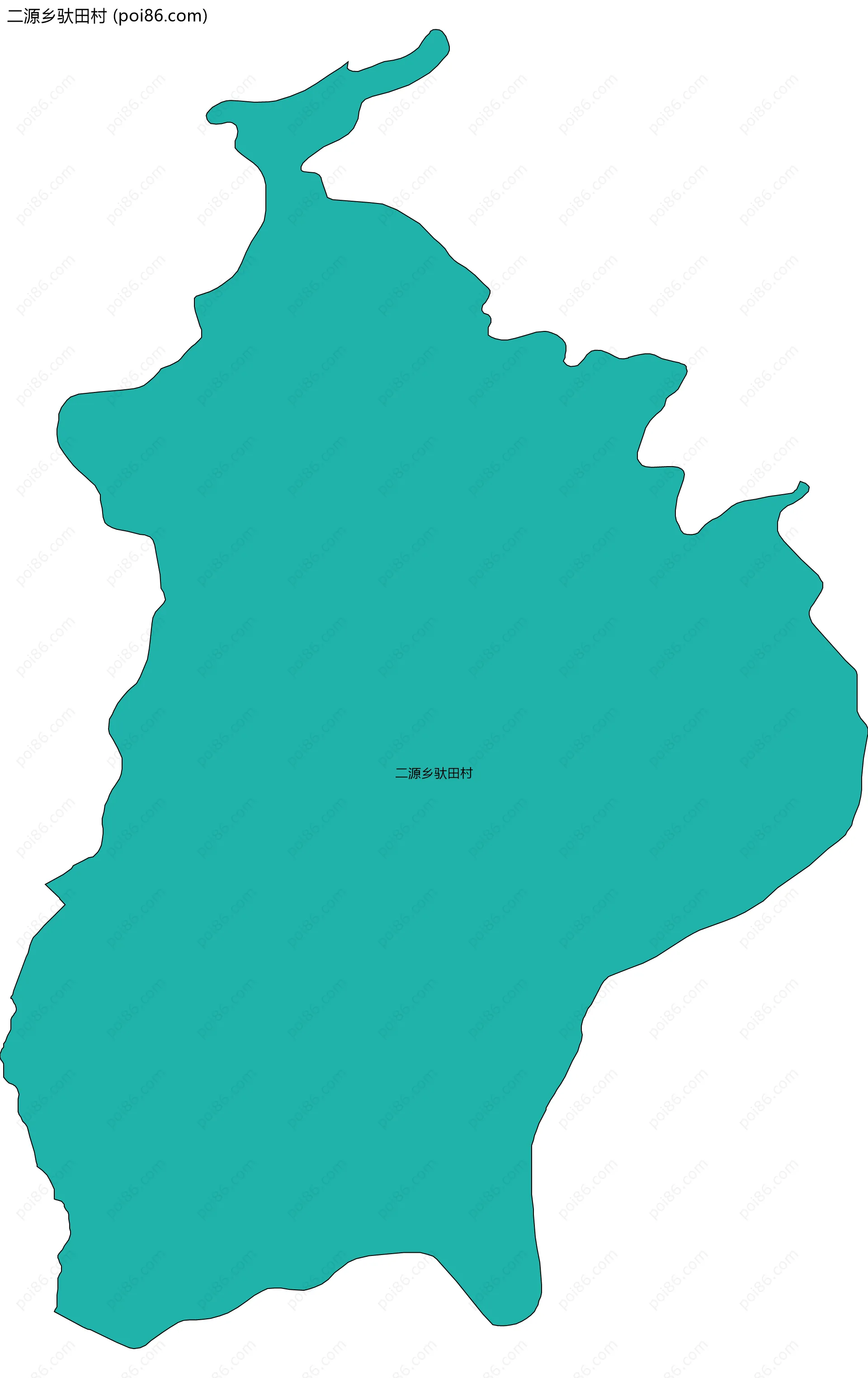 二源乡驮田村边界地图