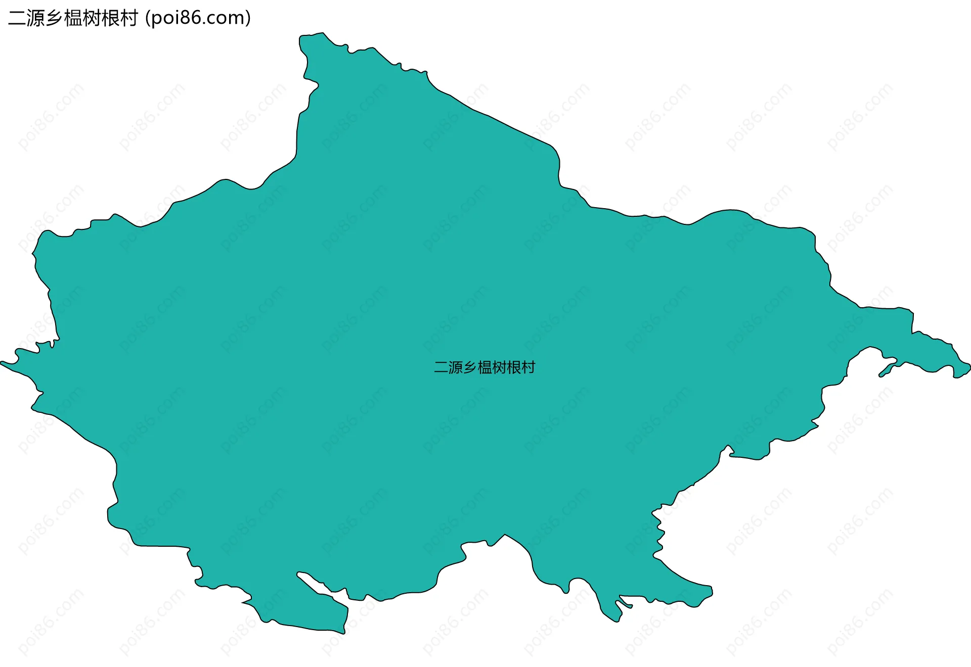 二源乡榅树根村边界地图