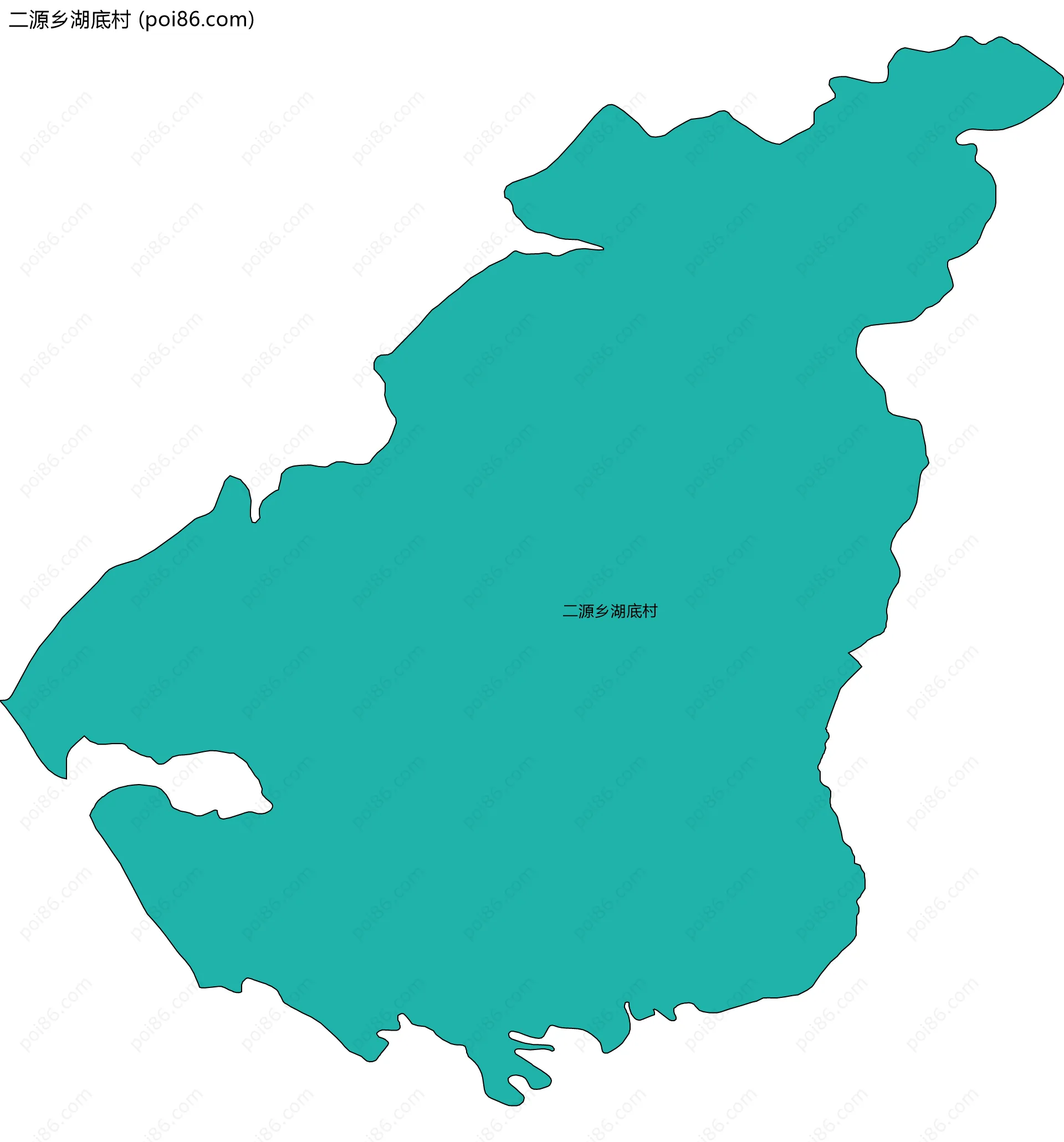 二源乡湖底村边界地图