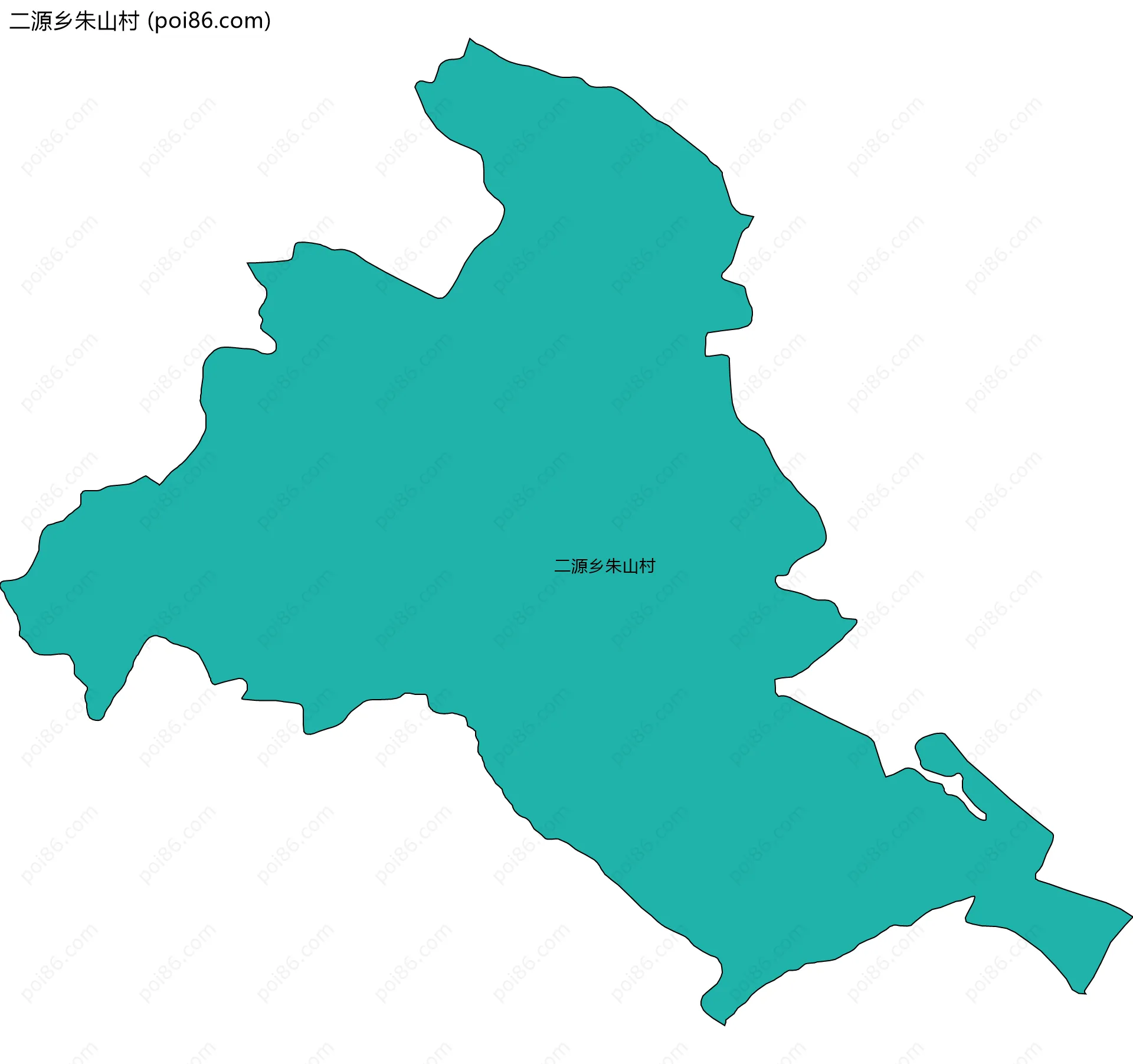 二源乡朱山村边界地图