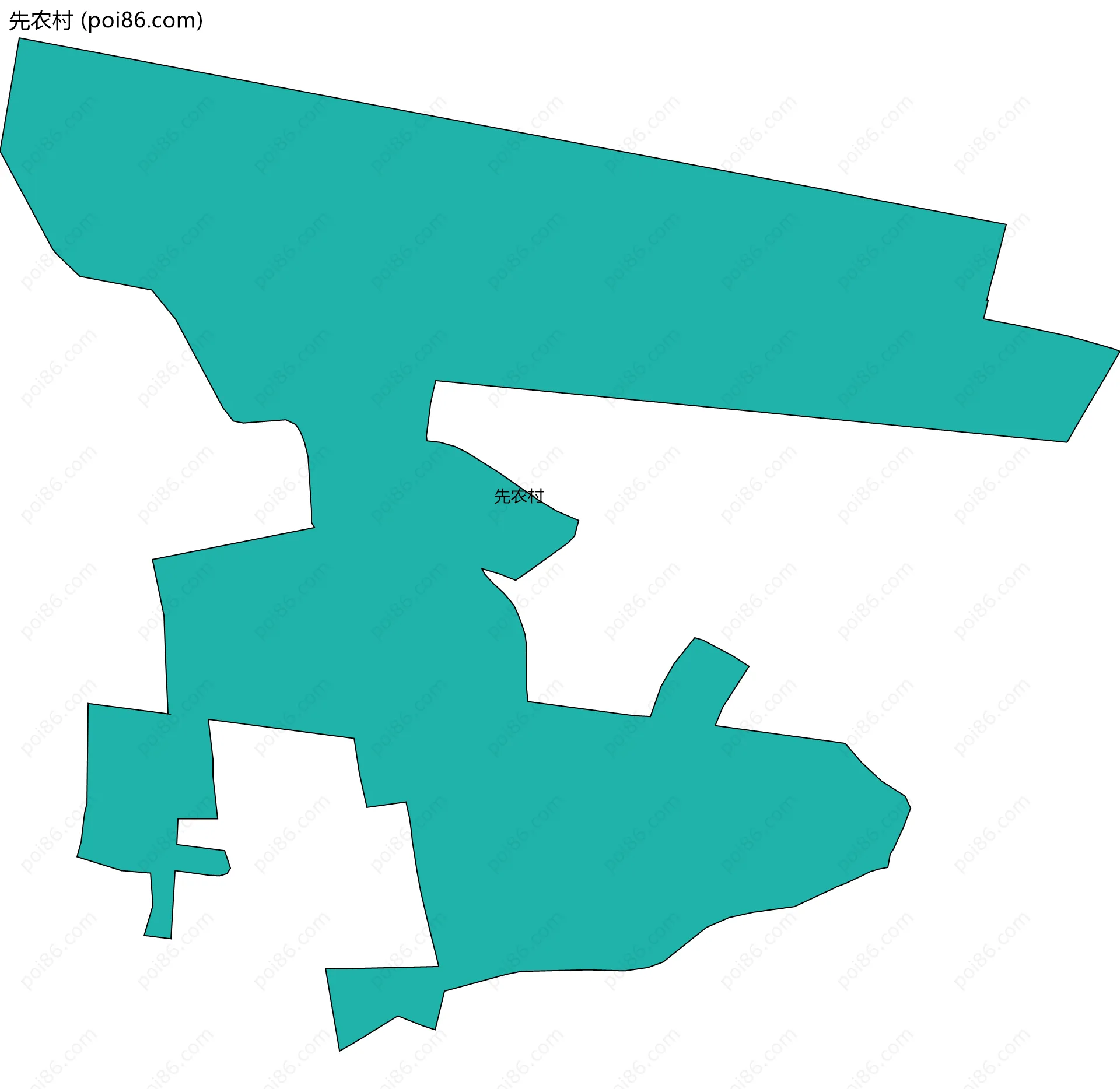先农村边界地图