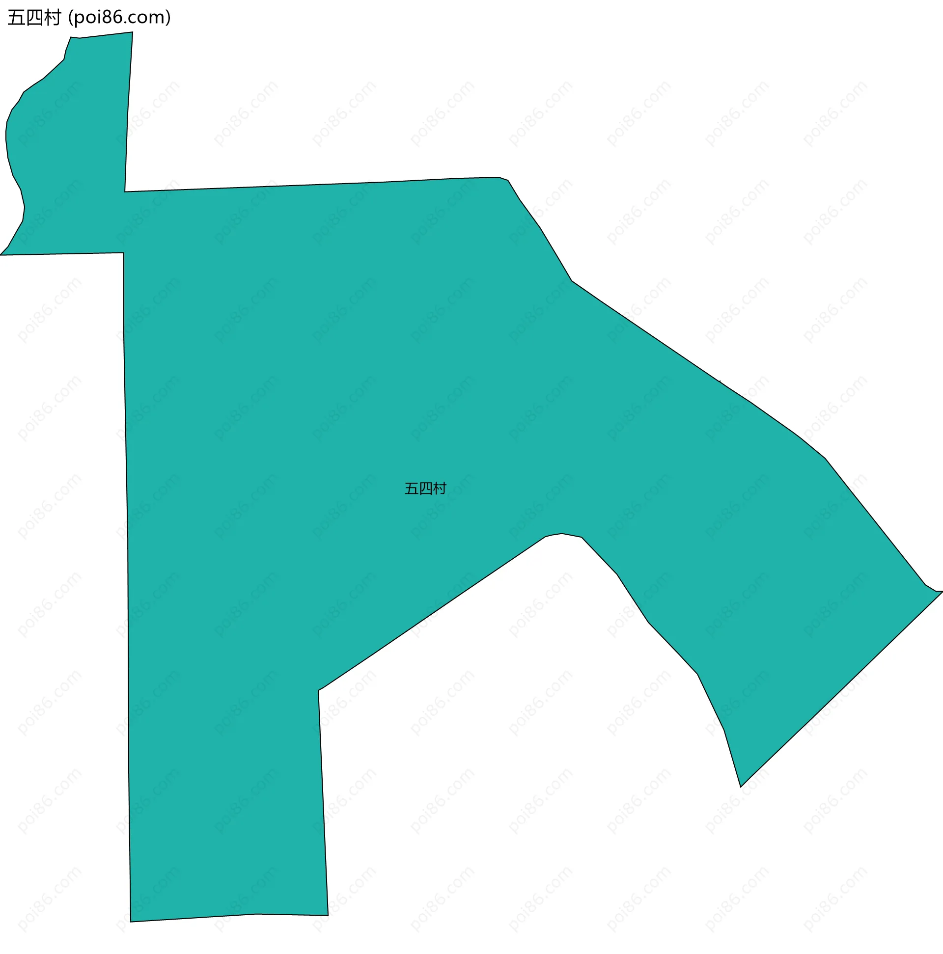 五四村边界地图