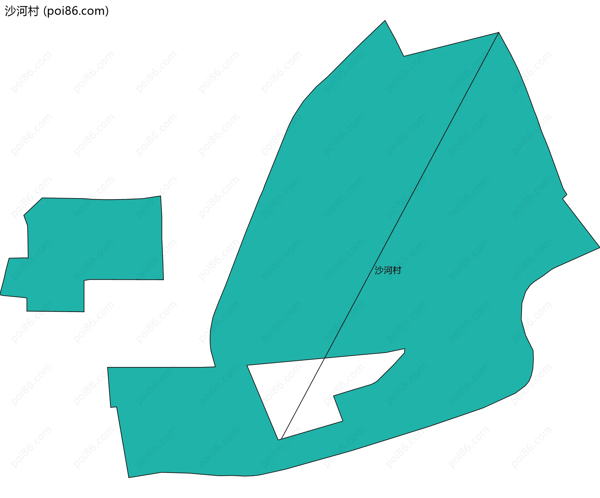 沙河村边界地图