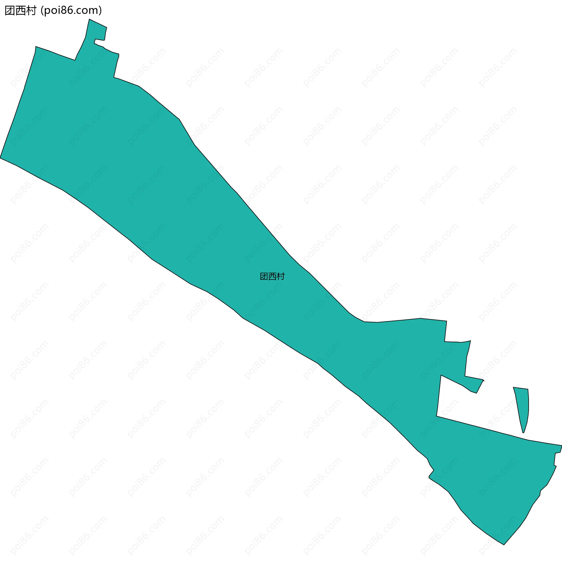 团西村边界地图