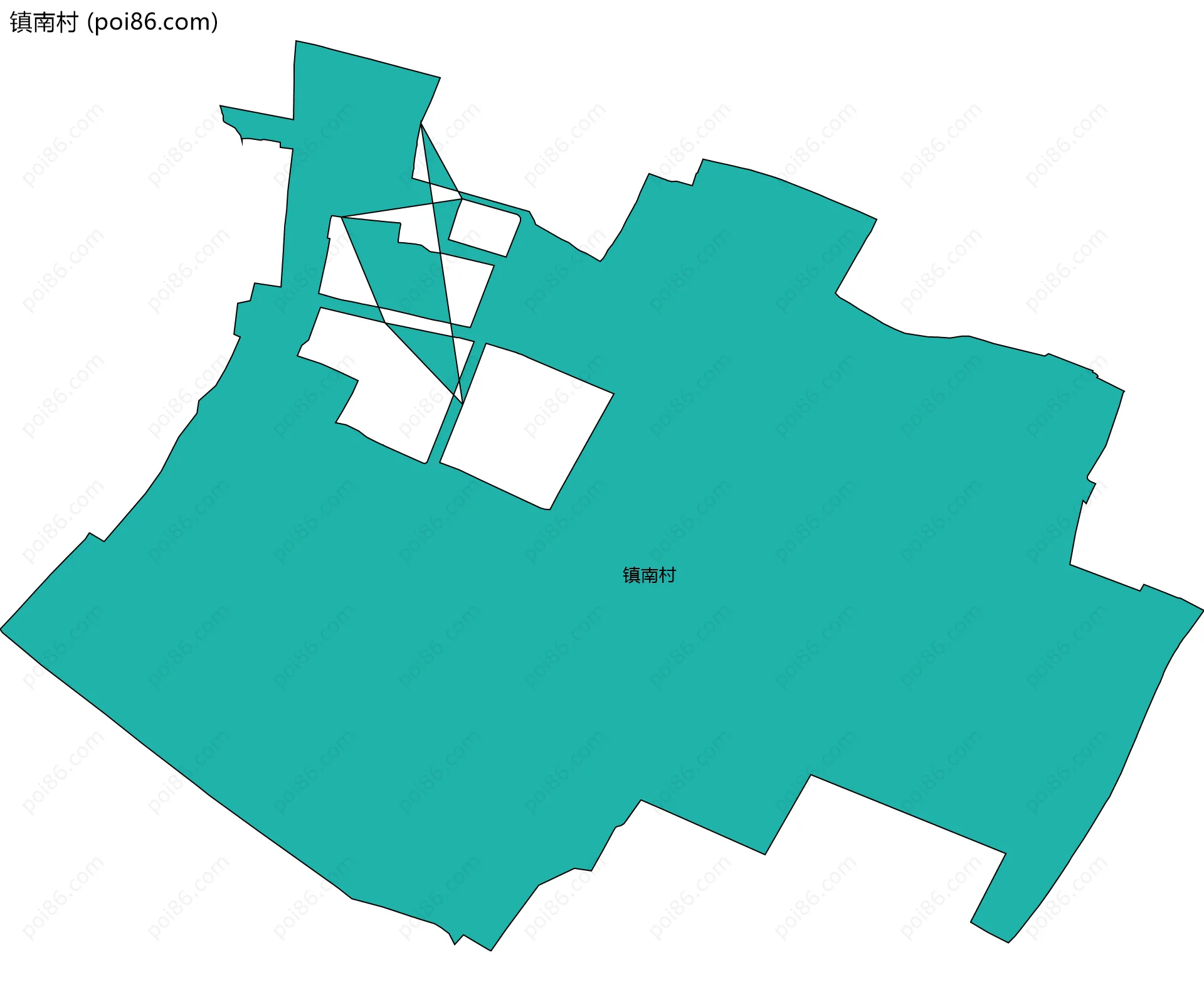 镇南村边界地图