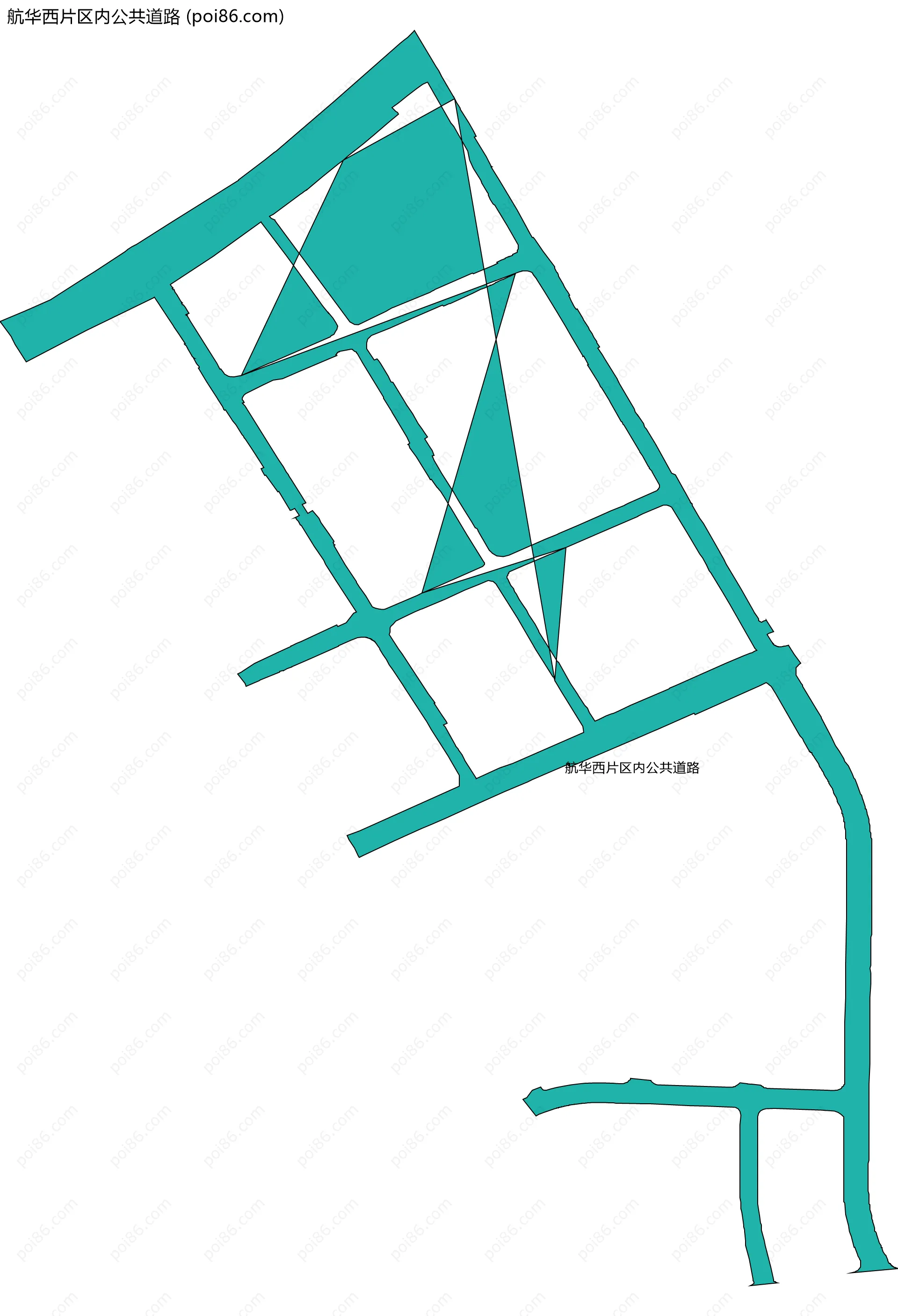 航华西片区内公共道路边界地图