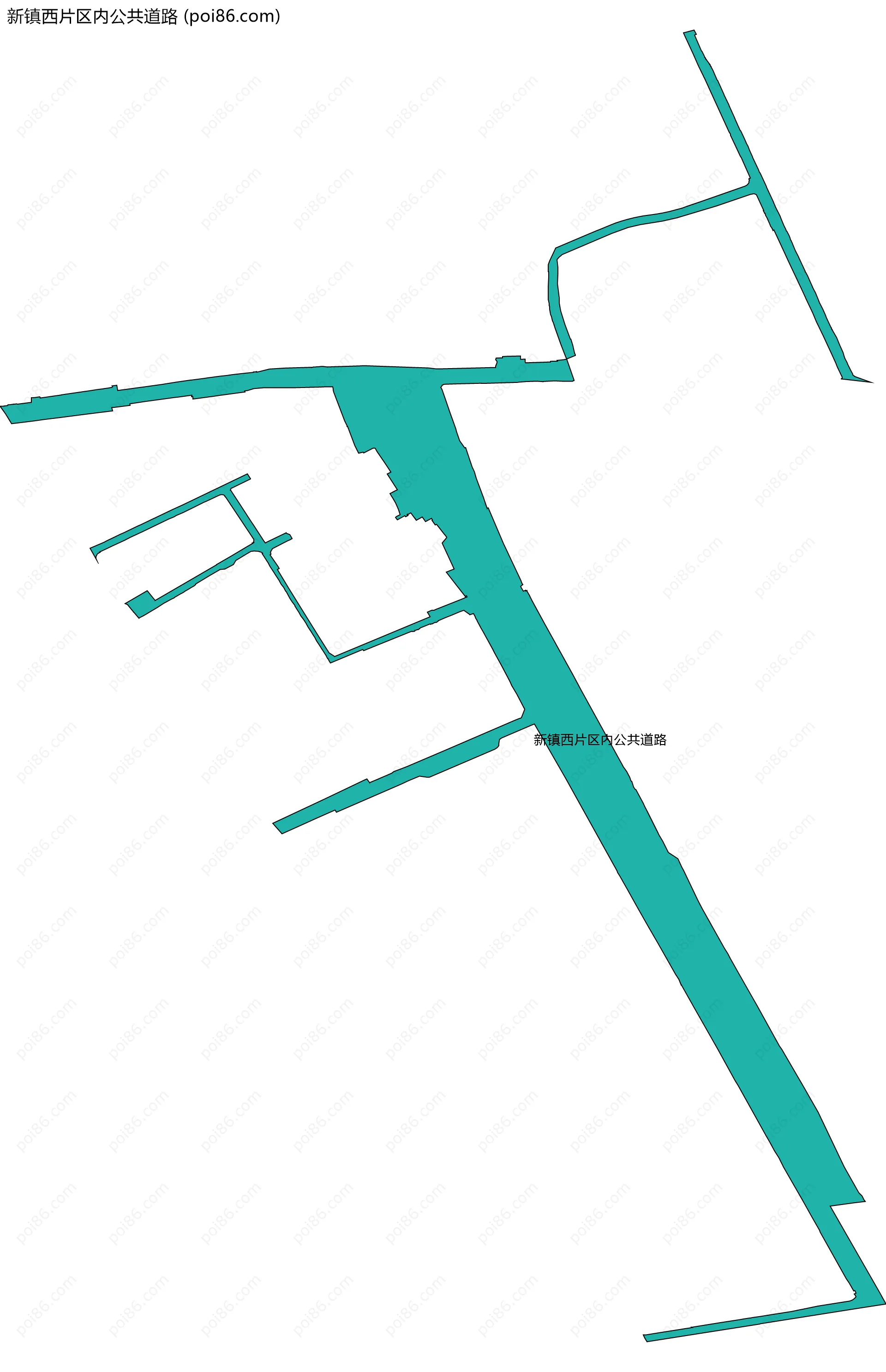 新镇西片区内公共道路边界地图