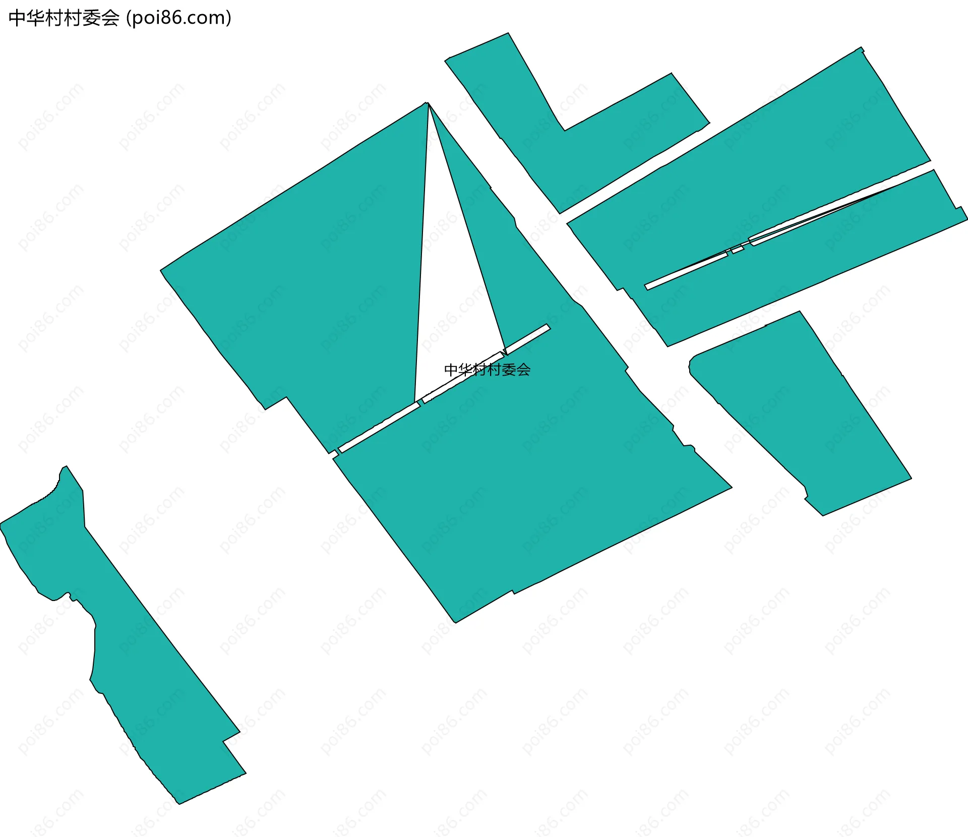 中华村村委会边界地图