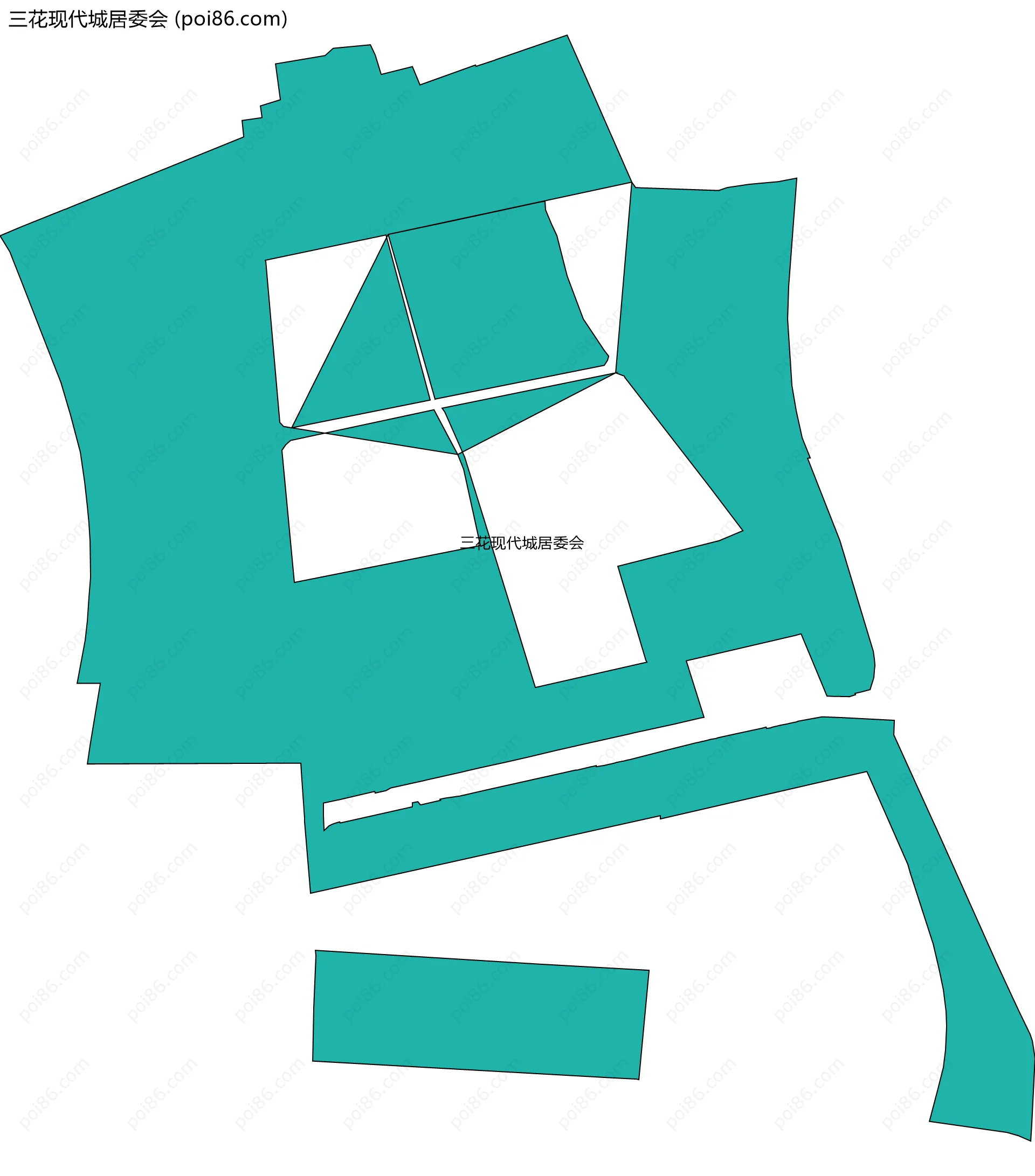 三花现代城居委会边界地图