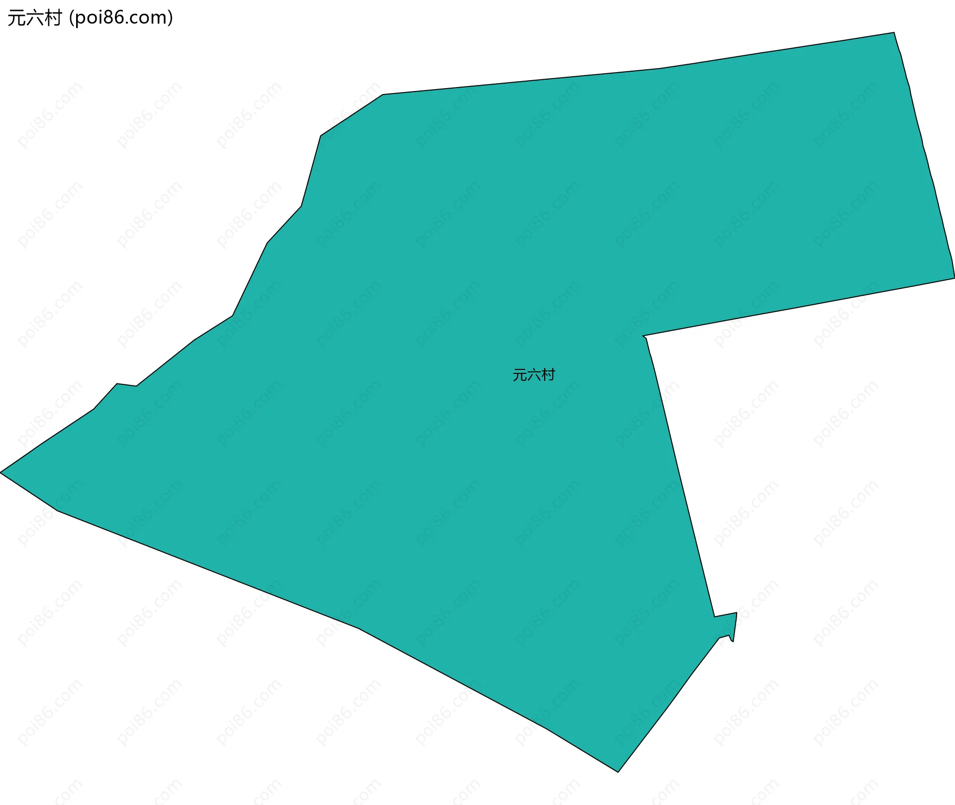 元六村边界地图