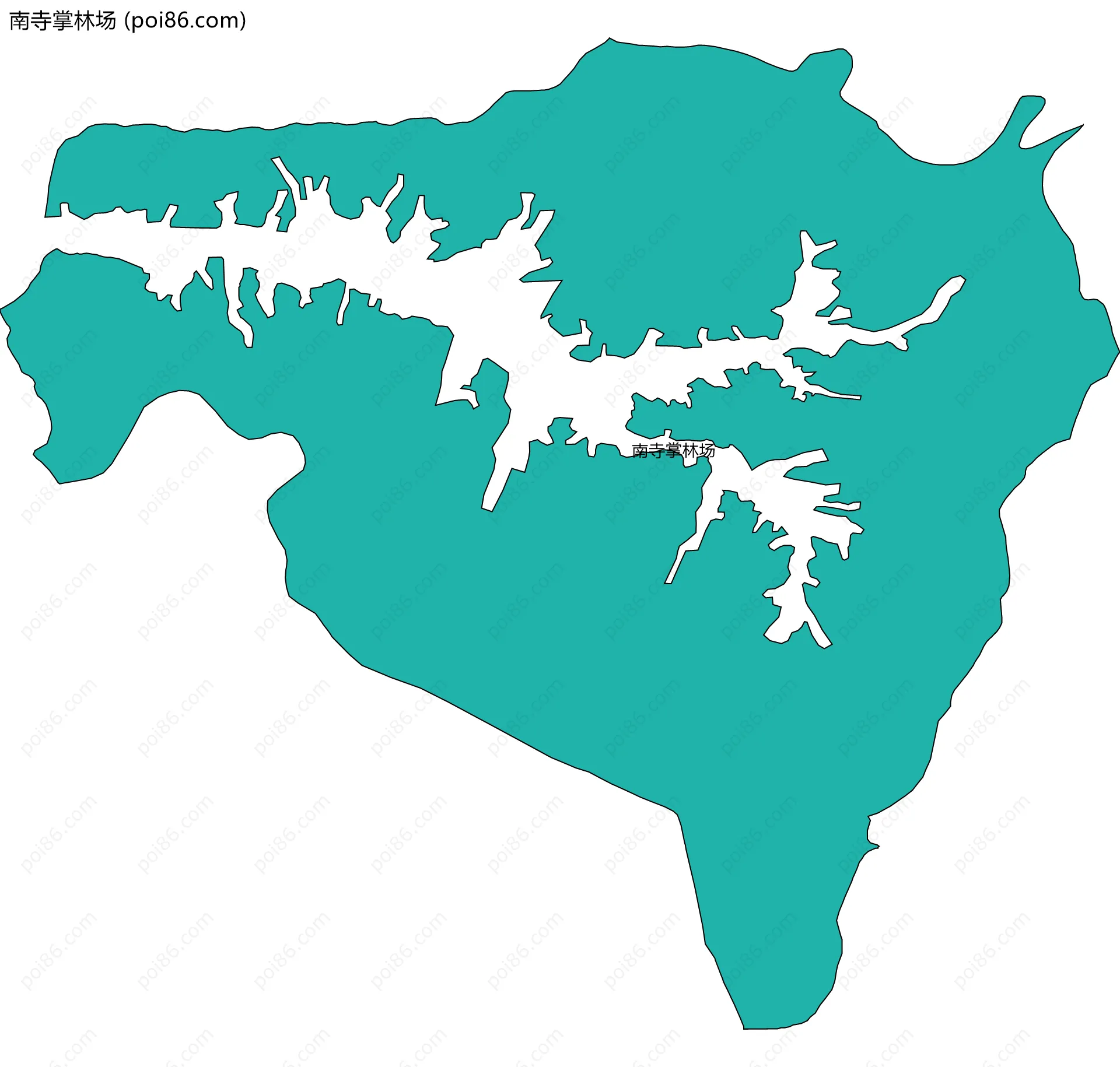 南寺掌林场边界地图(五级行政区划)