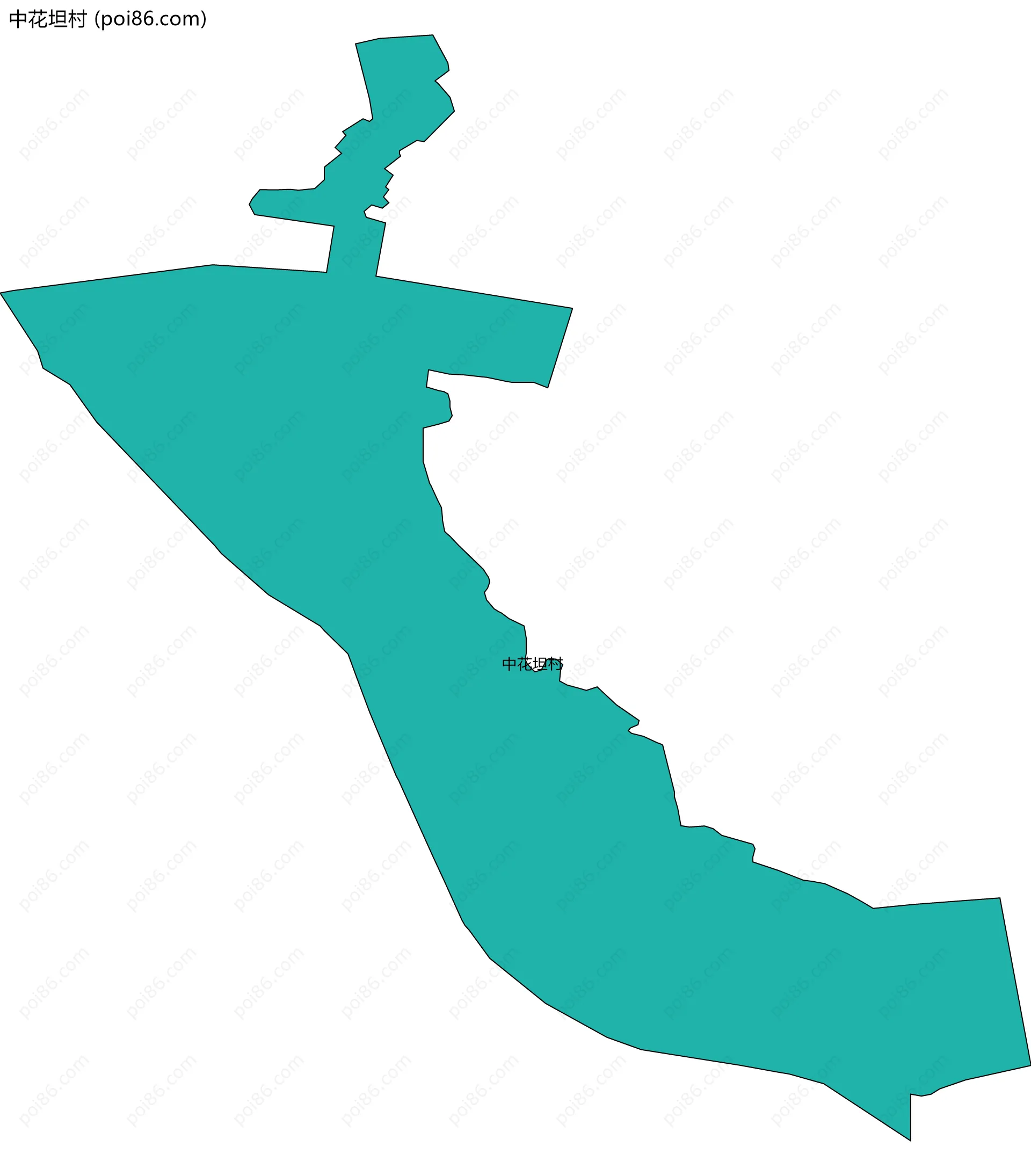 中花坦村边界地图