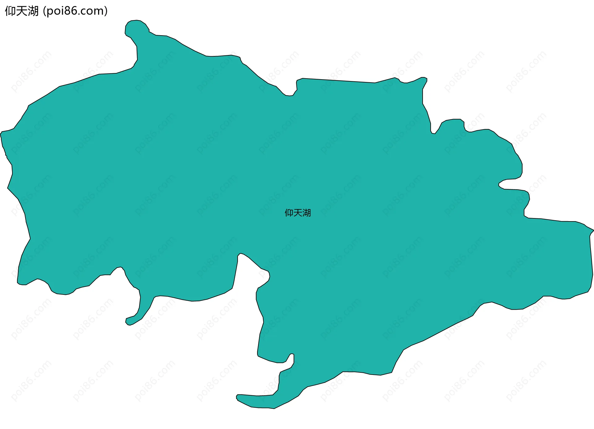 仰天湖边界地图