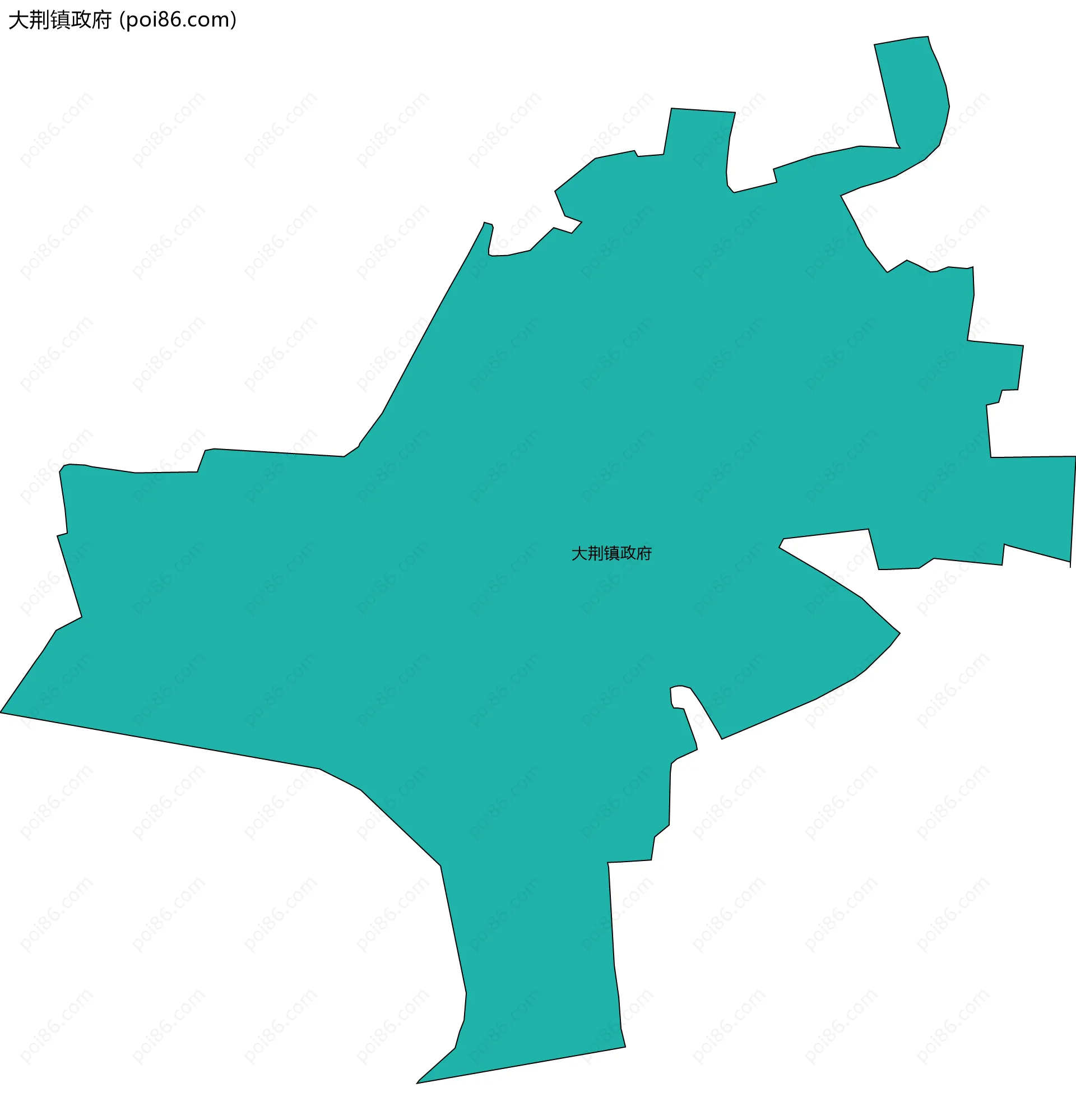 大荆镇政府边界地图