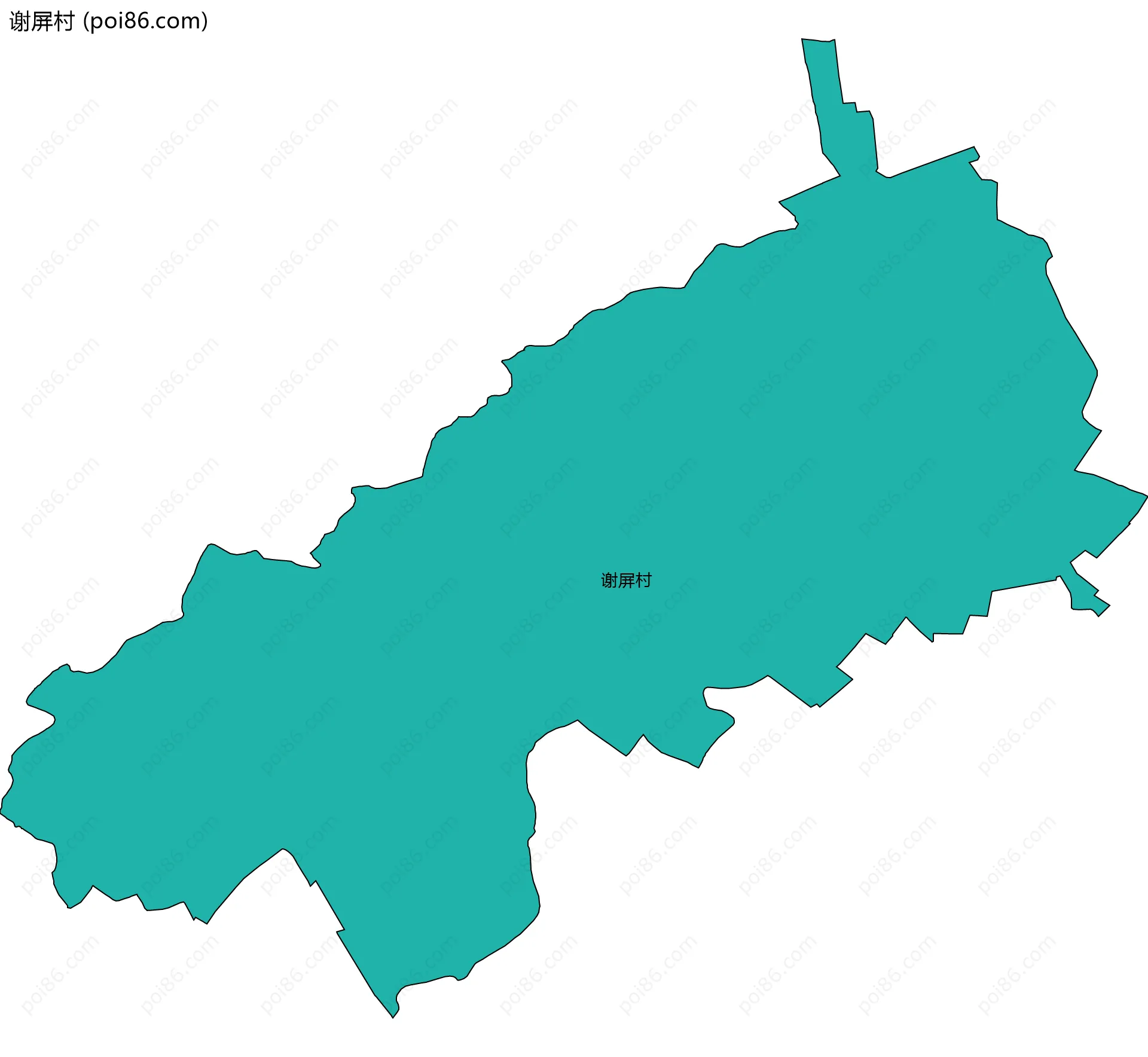 谢屏村边界地图