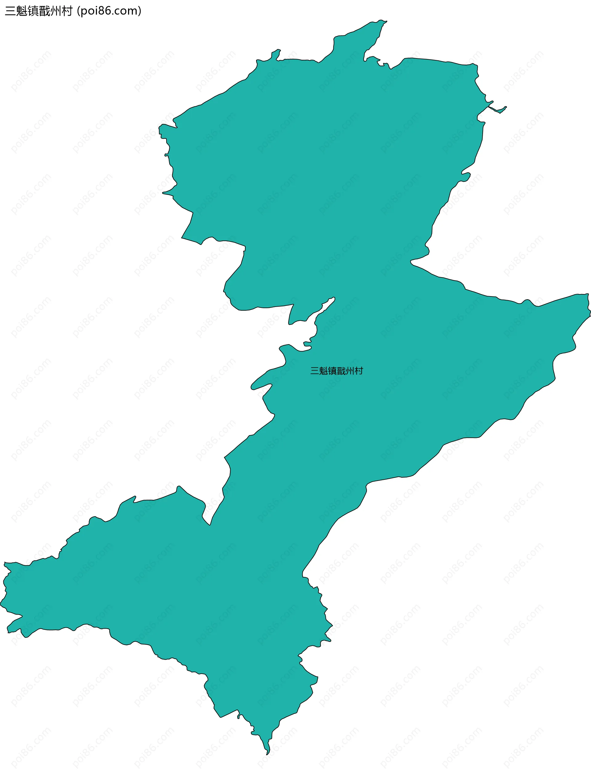 三魁镇戬州村边界地图