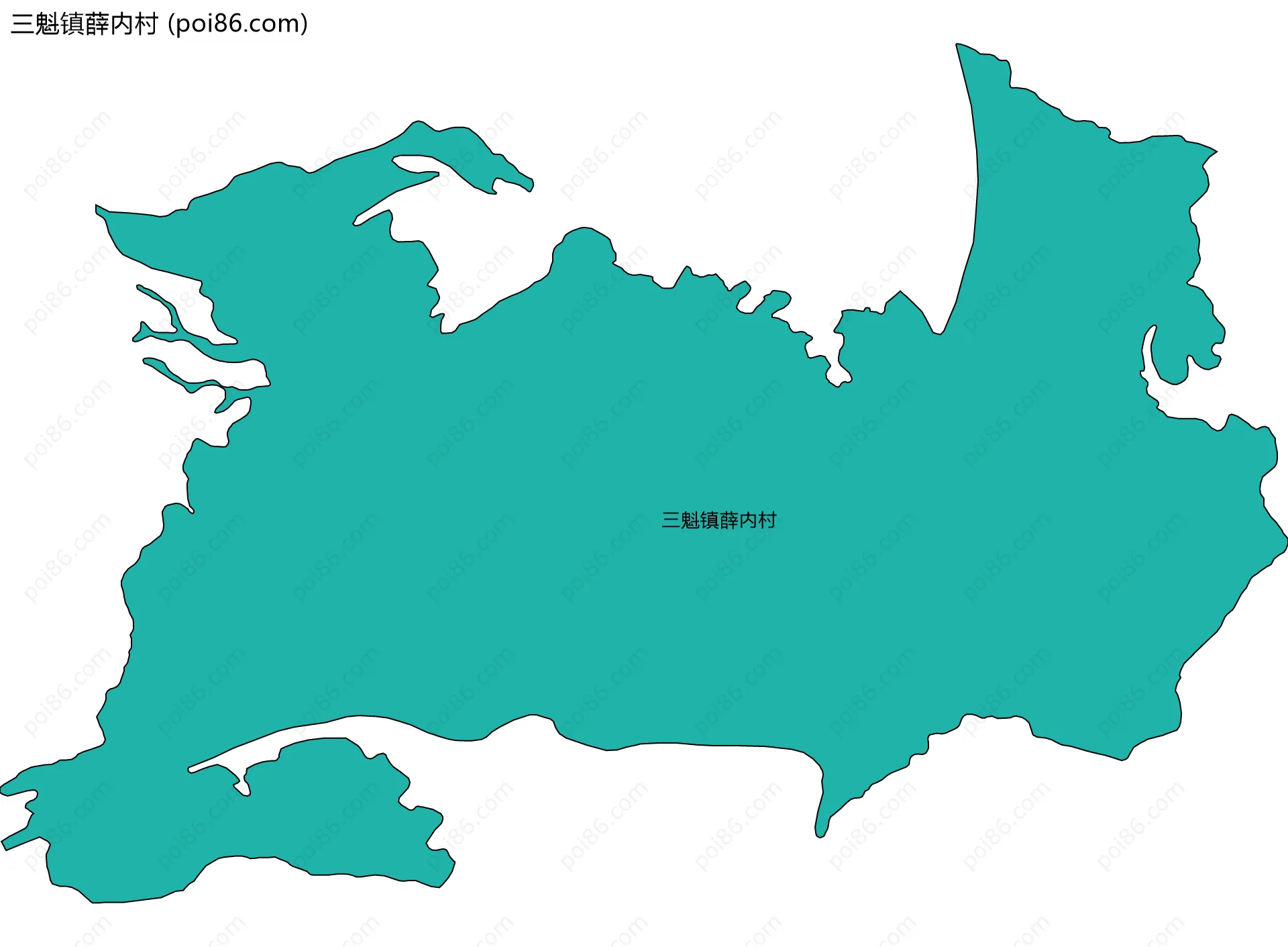 三魁镇薛内村边界地图