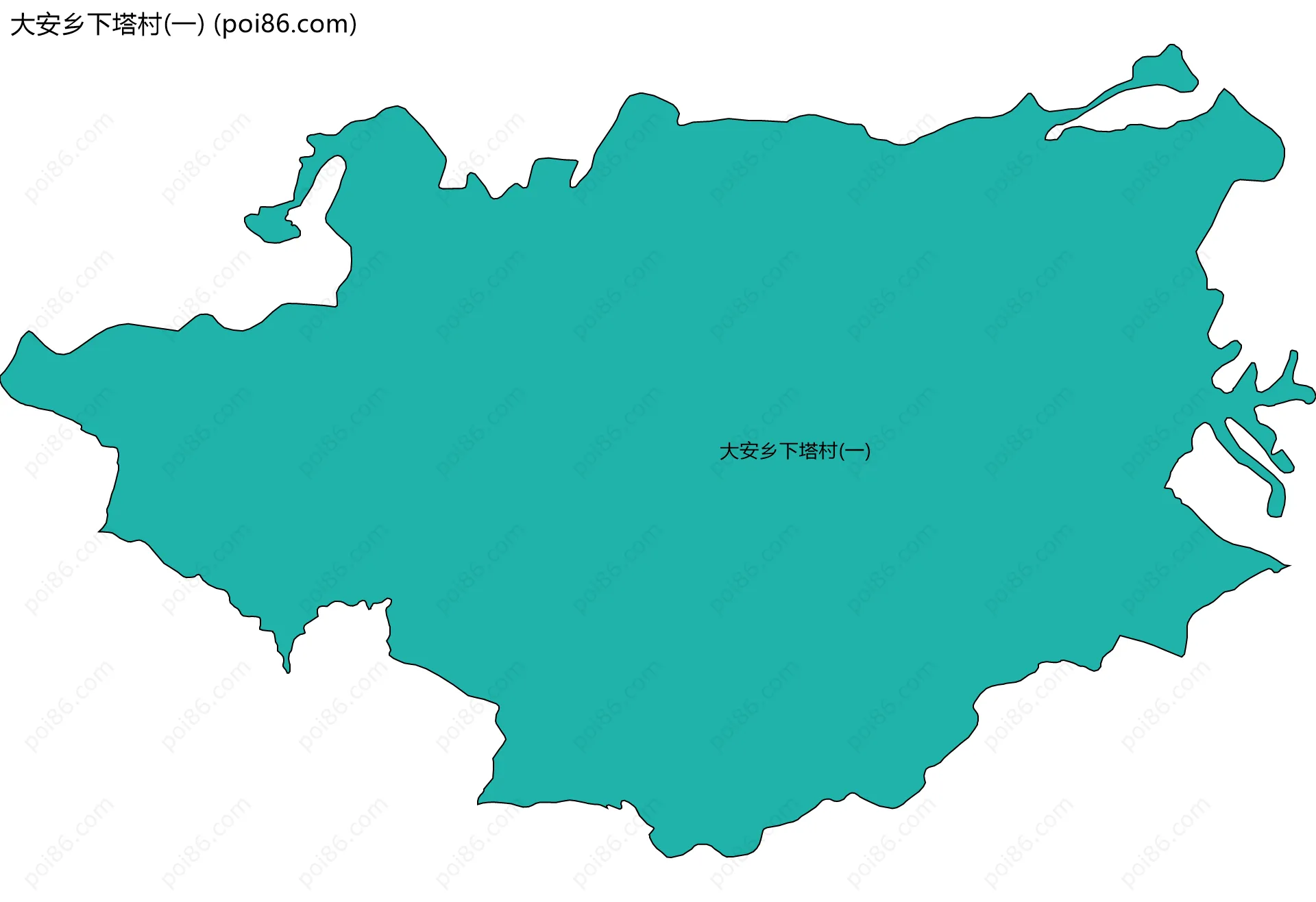 大安乡下塔村(一)边界地图