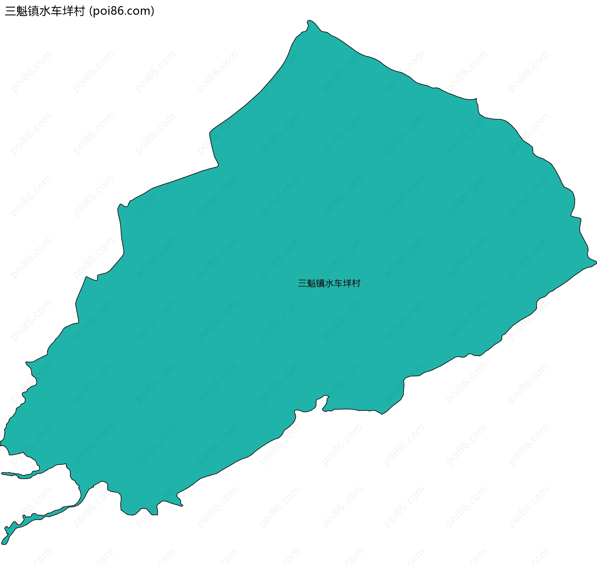 三魁镇水车垟村边界地图