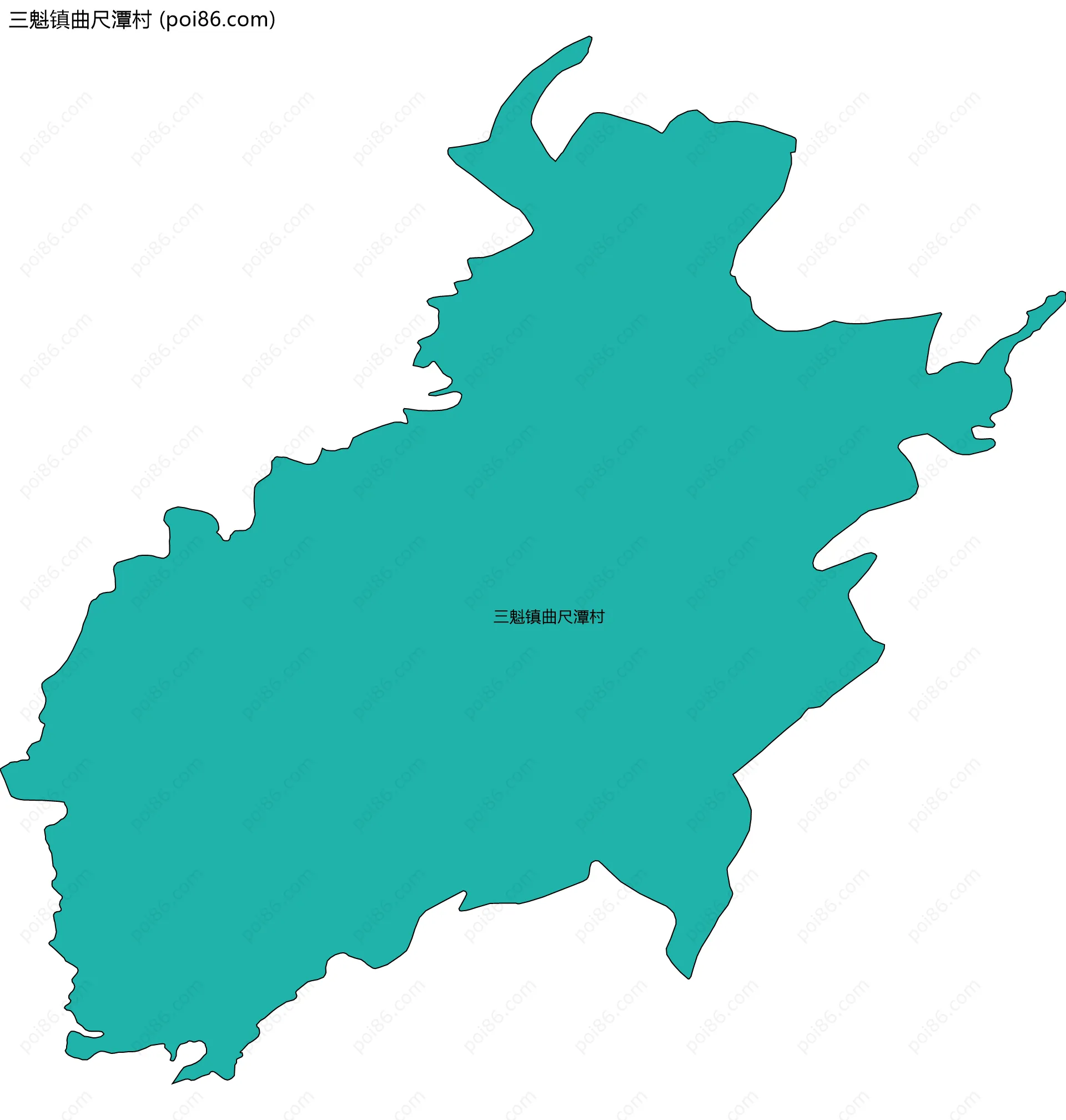 三魁镇曲尺潭村边界地图