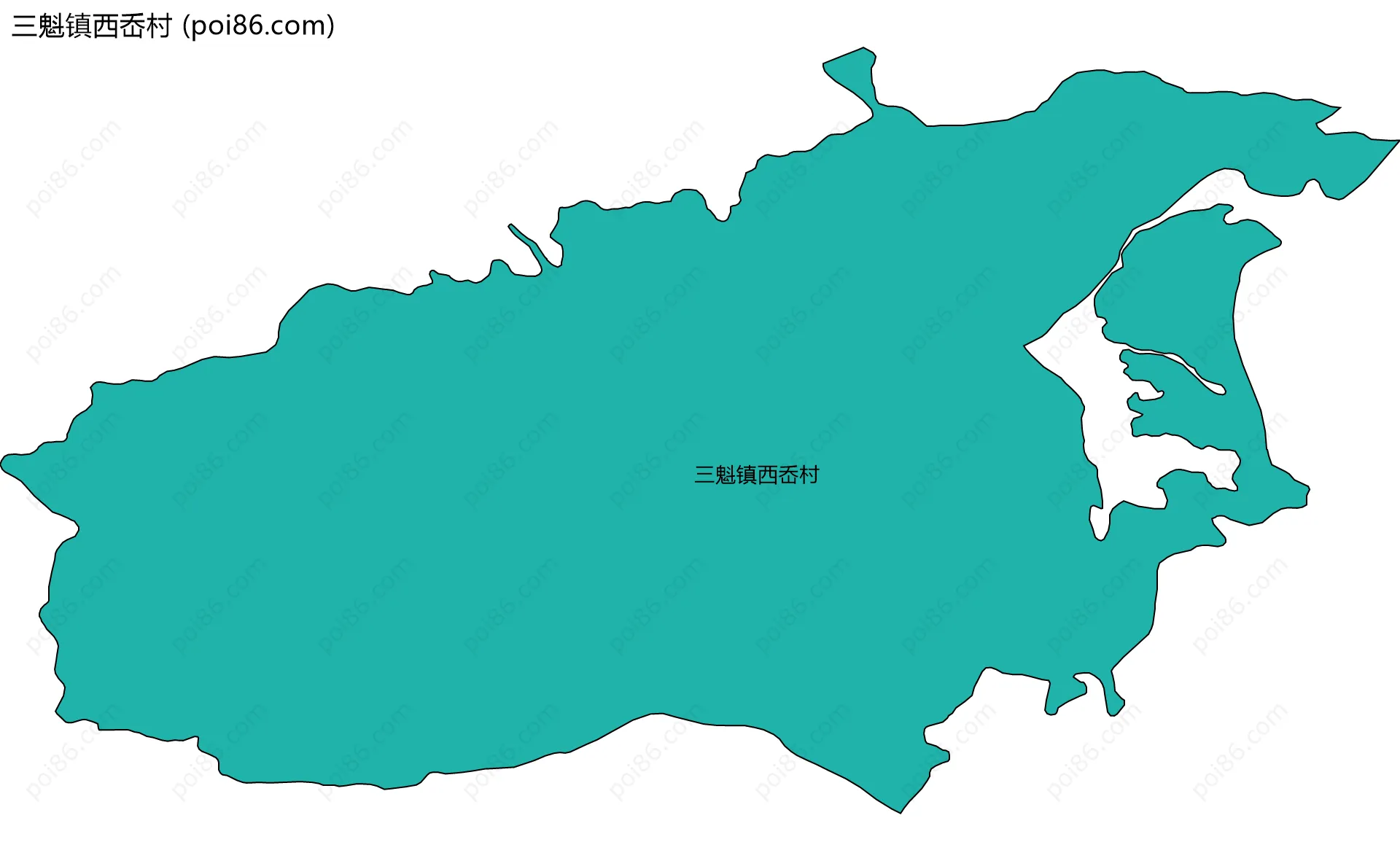 三魁镇西岙村边界地图