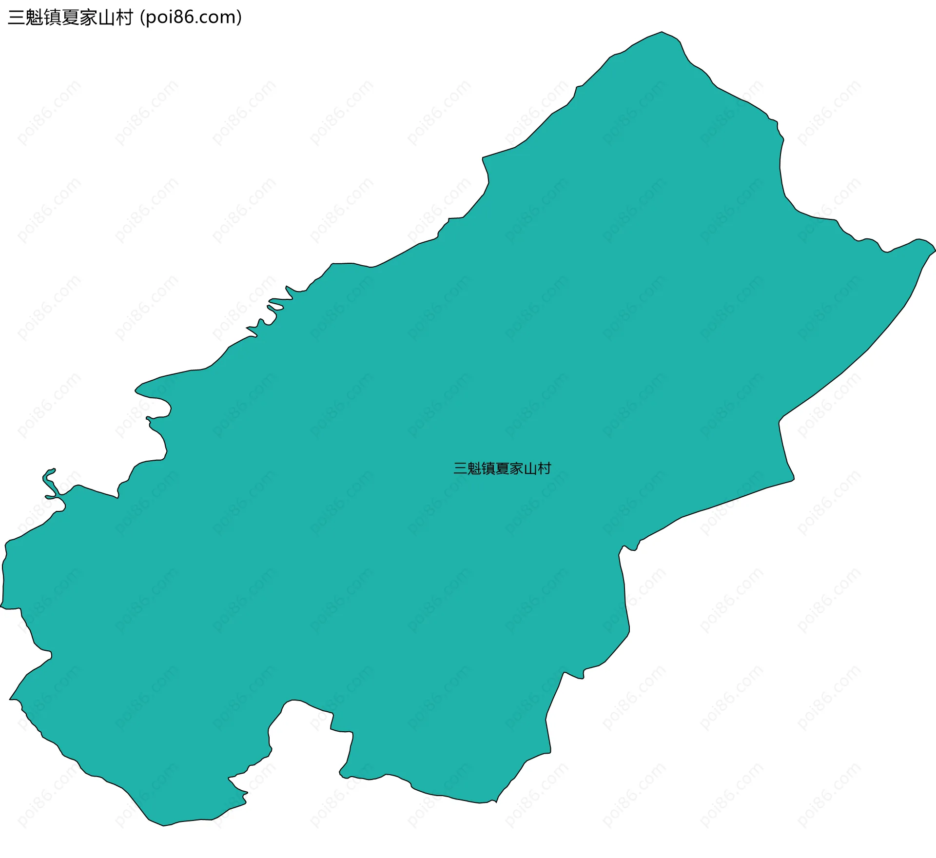 三魁镇夏家山村边界地图