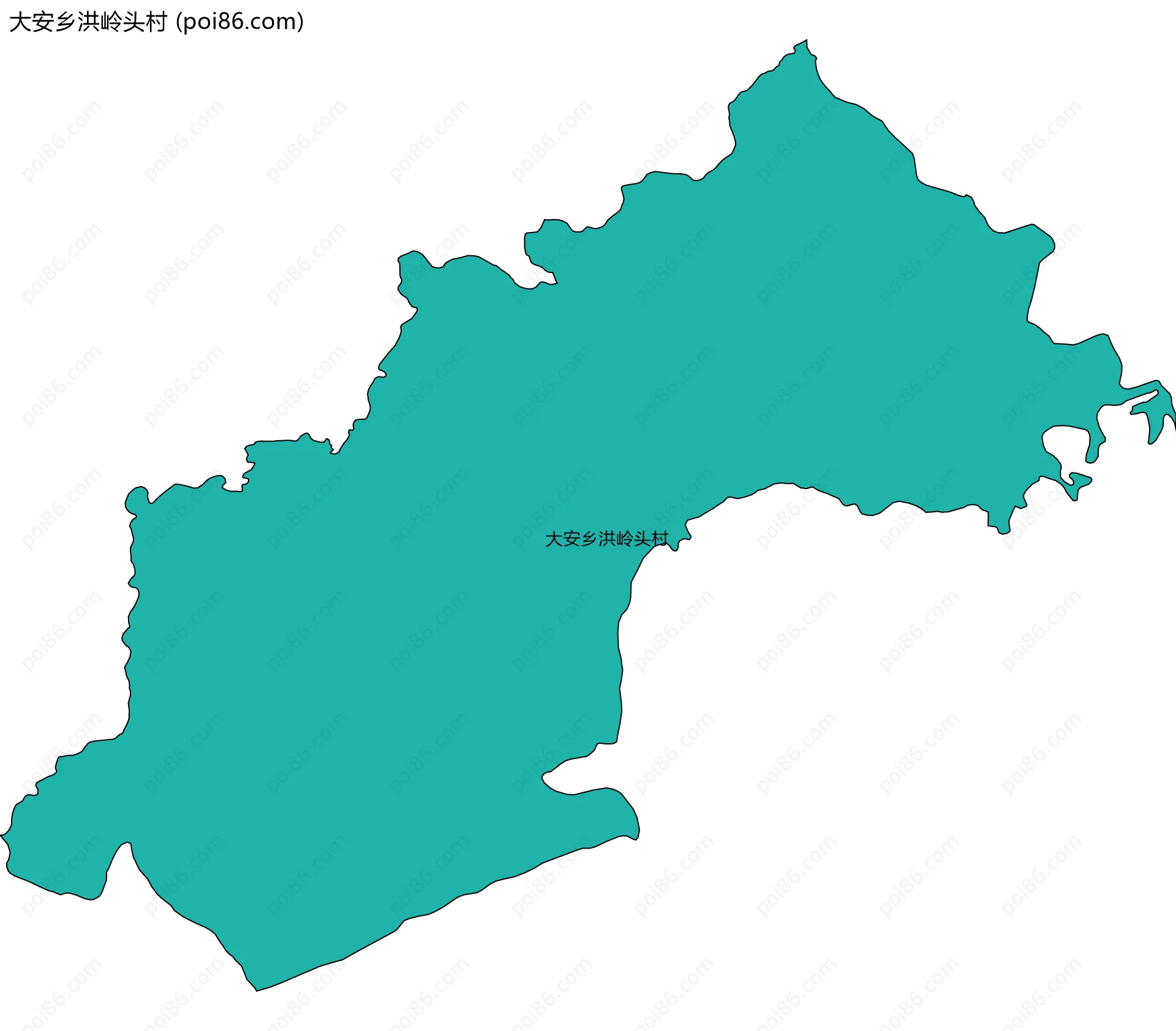 大安乡洪岭头村边界地图