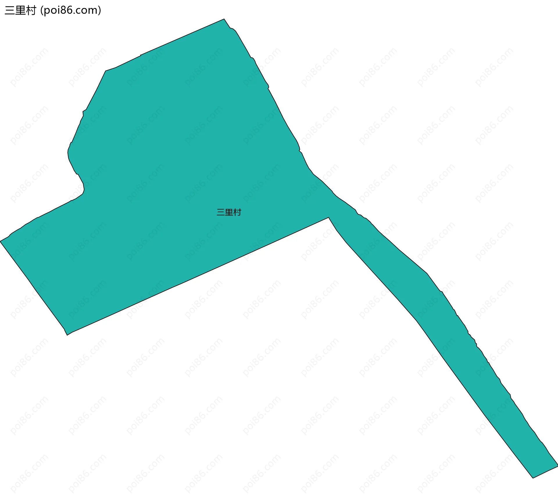 三里村边界地图