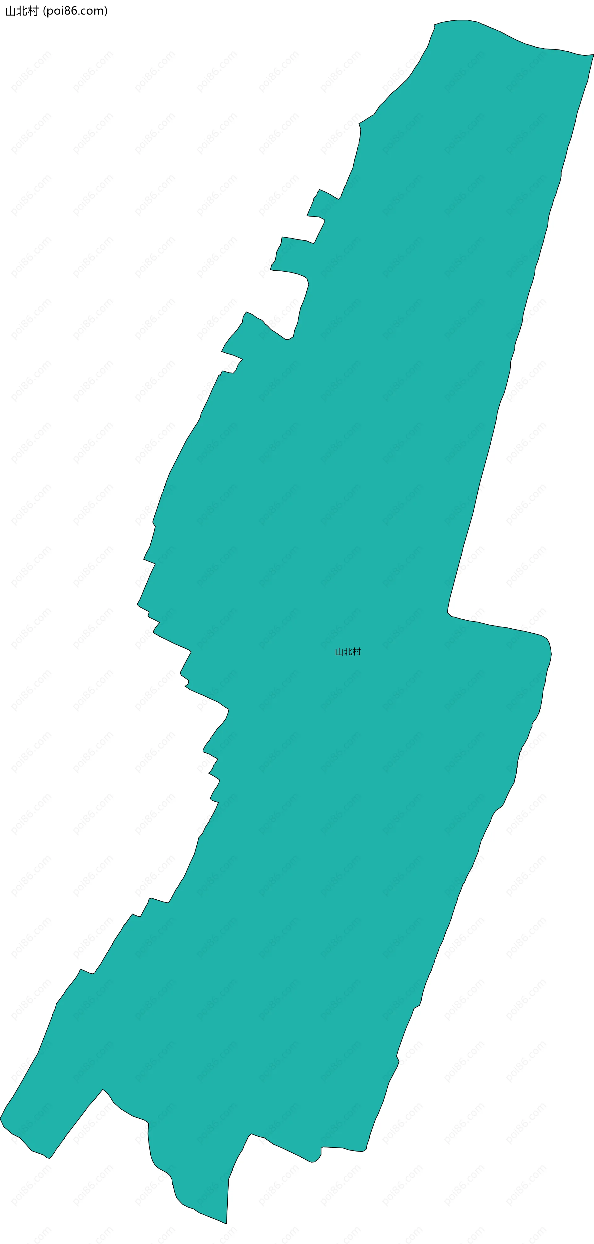 山北村边界地图