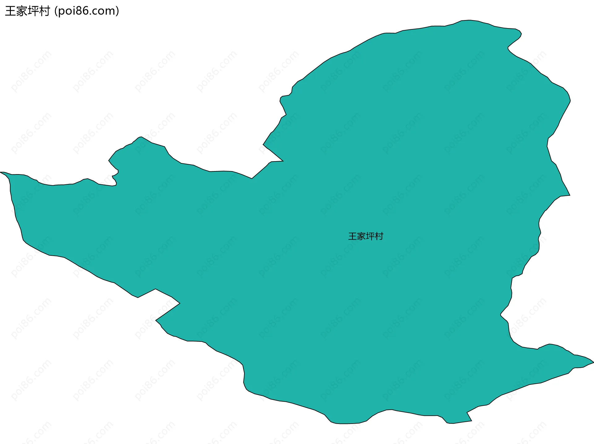 王家坪村边界地图