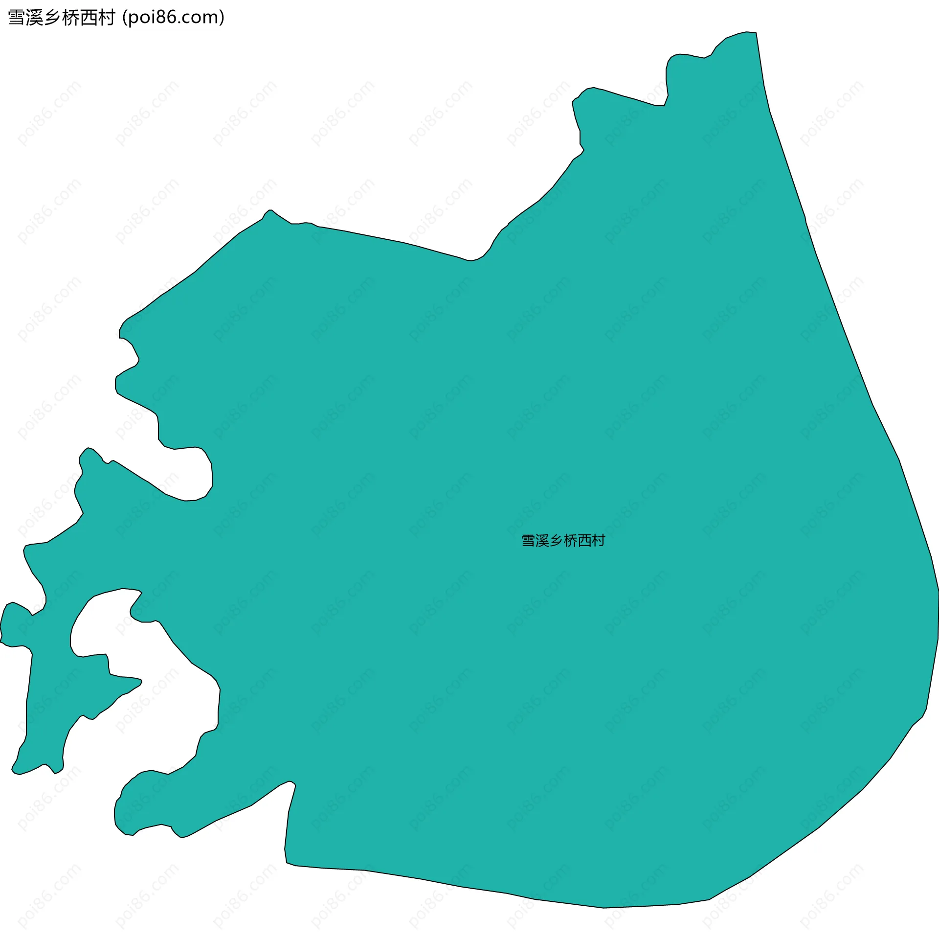 雪溪乡桥西村边界地图