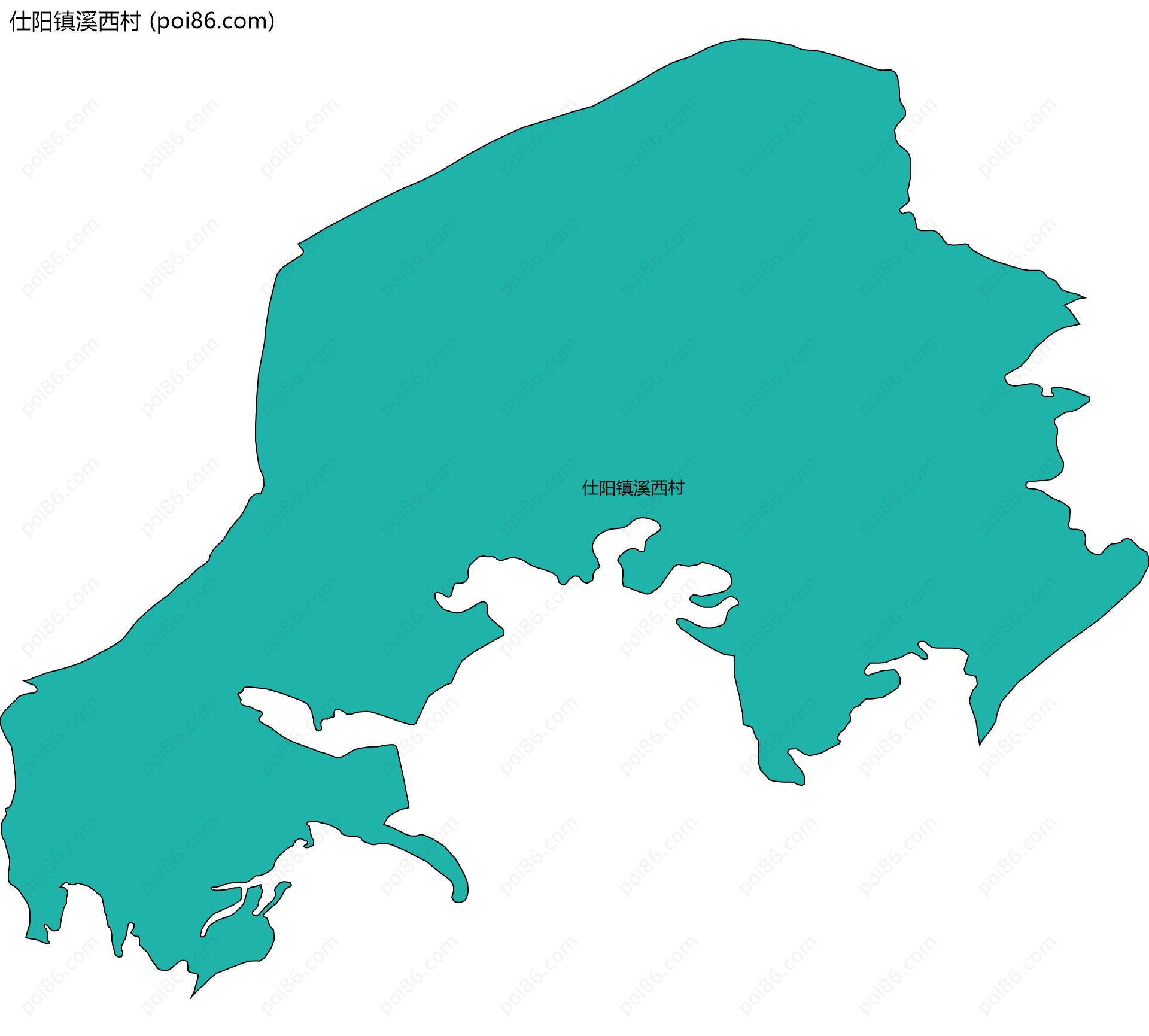 仕阳镇溪西村边界地图